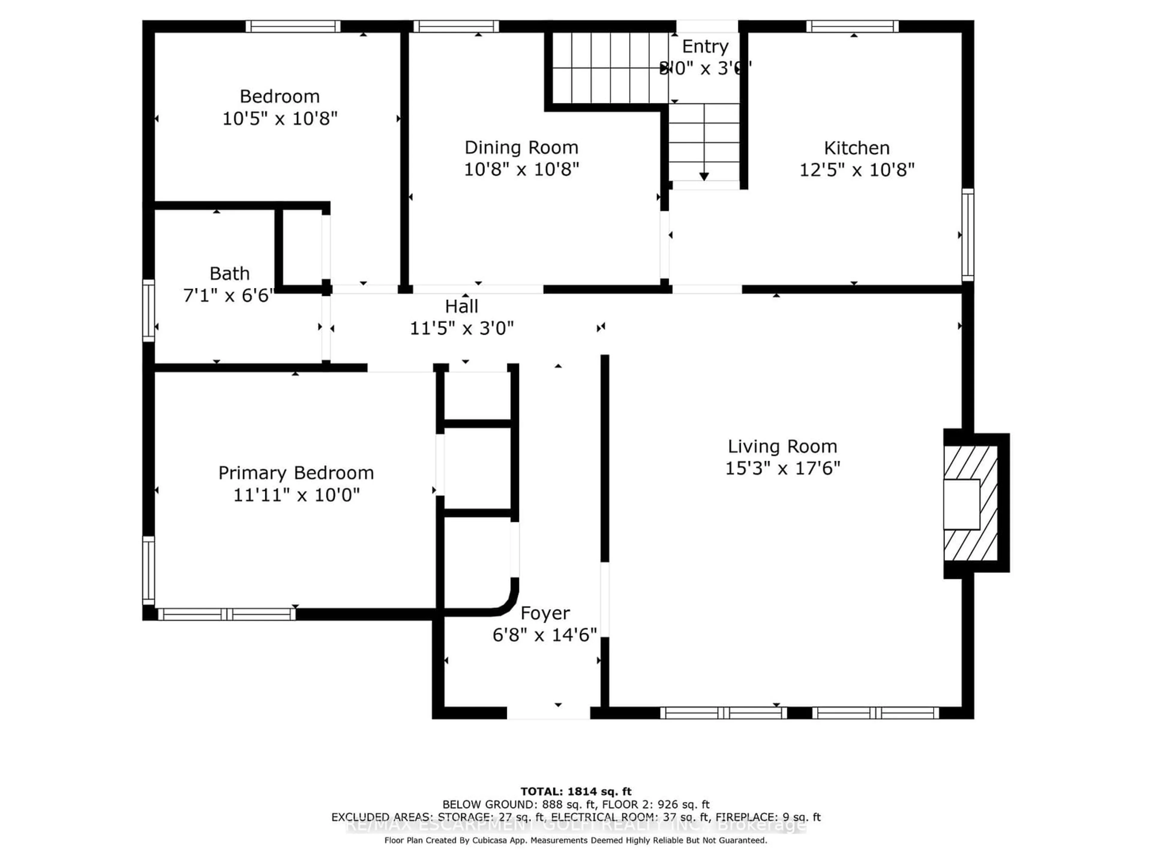 Floor plan for 355 ROSEDALE Ave, Hamilton Ontario L8K 4N9