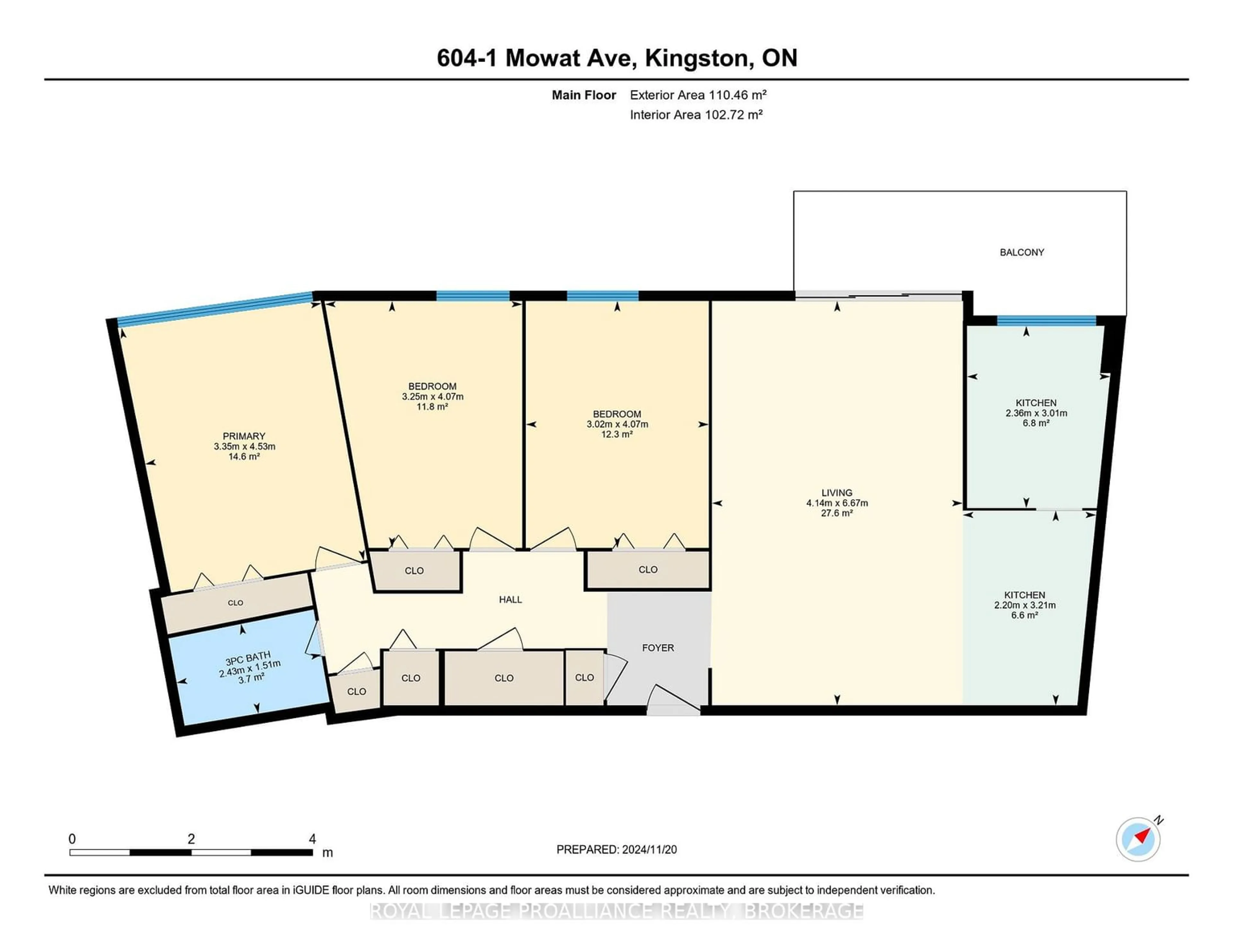 Floor plan for 1 Mowat Ave #604, Kingston Ontario K7M 1J8