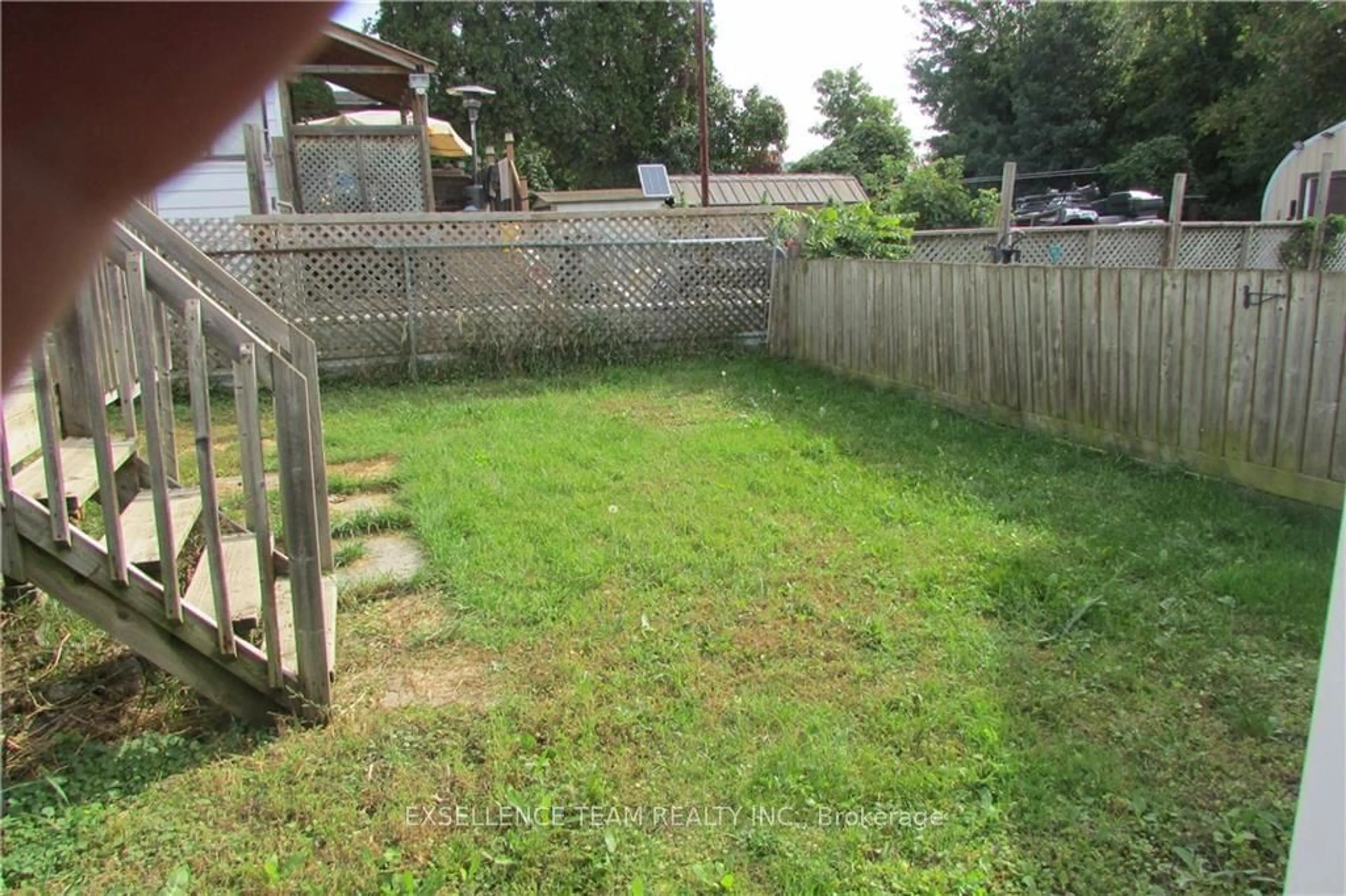 Patio, the fenced backyard for 408 SEVENTH St, Cornwall Ontario K6H 2S2
