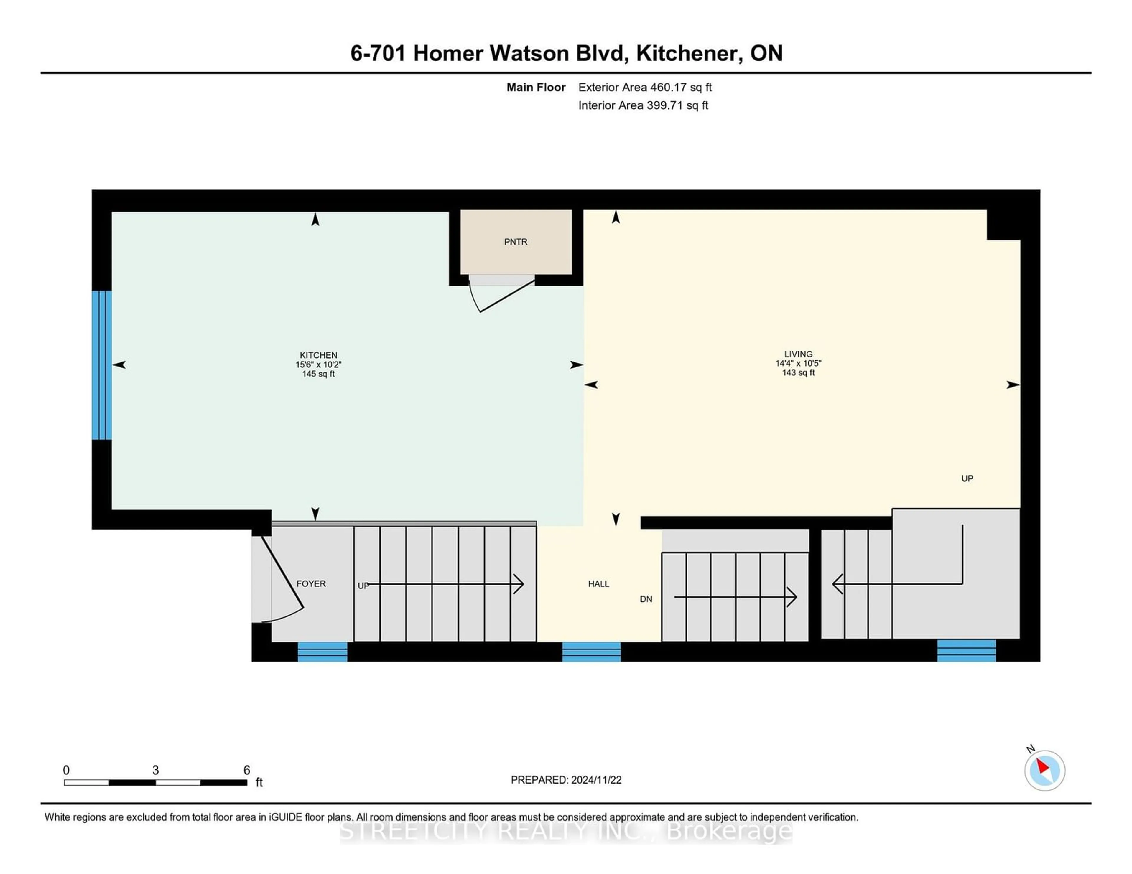 Floor plan for 701 Homer Watson Blvd #6, Kitchener Ontario N2C 0B5