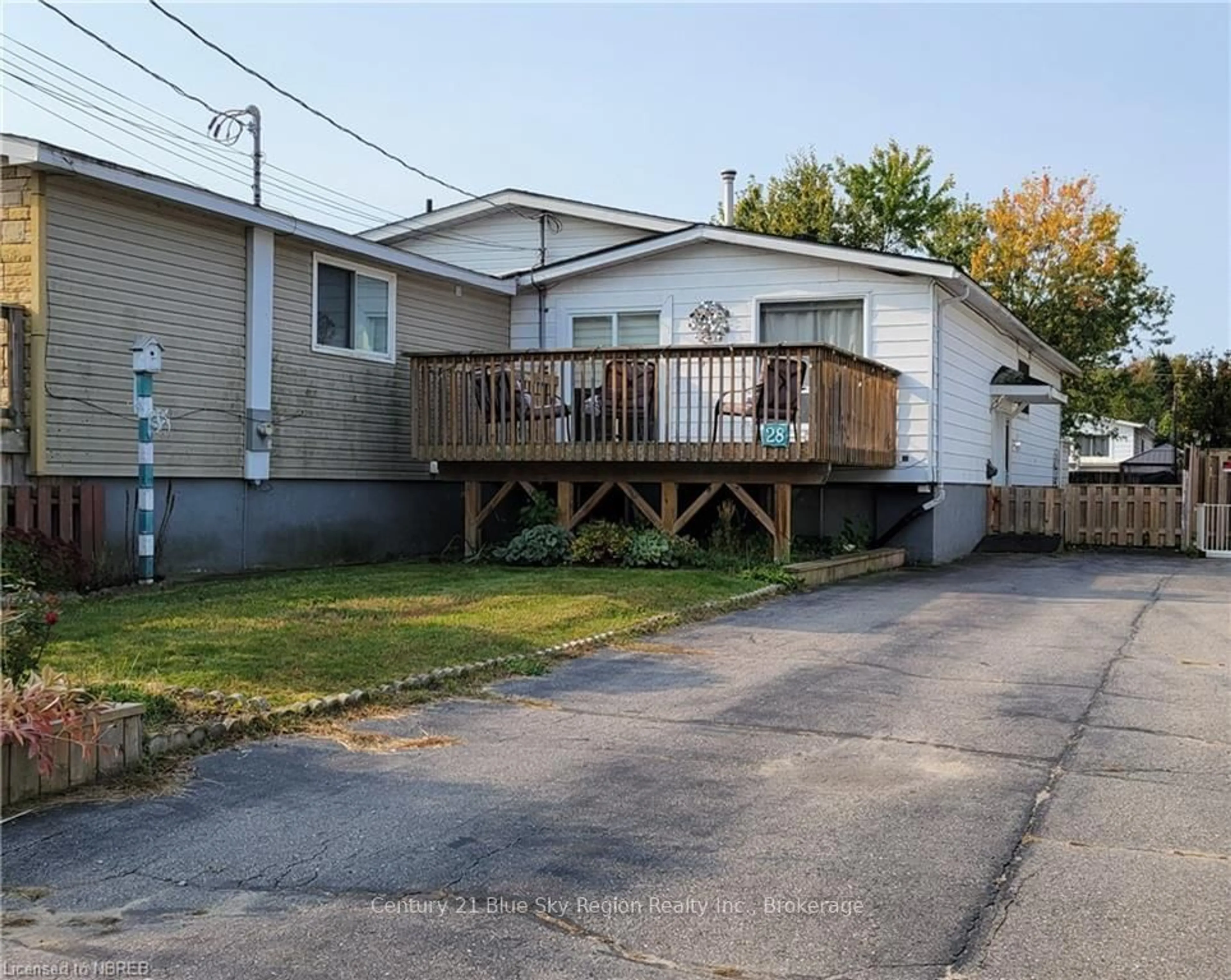 Frontside or backside of a home, the fenced backyard for 28 RYAN Ave, North Bay Ontario P1A 3W7