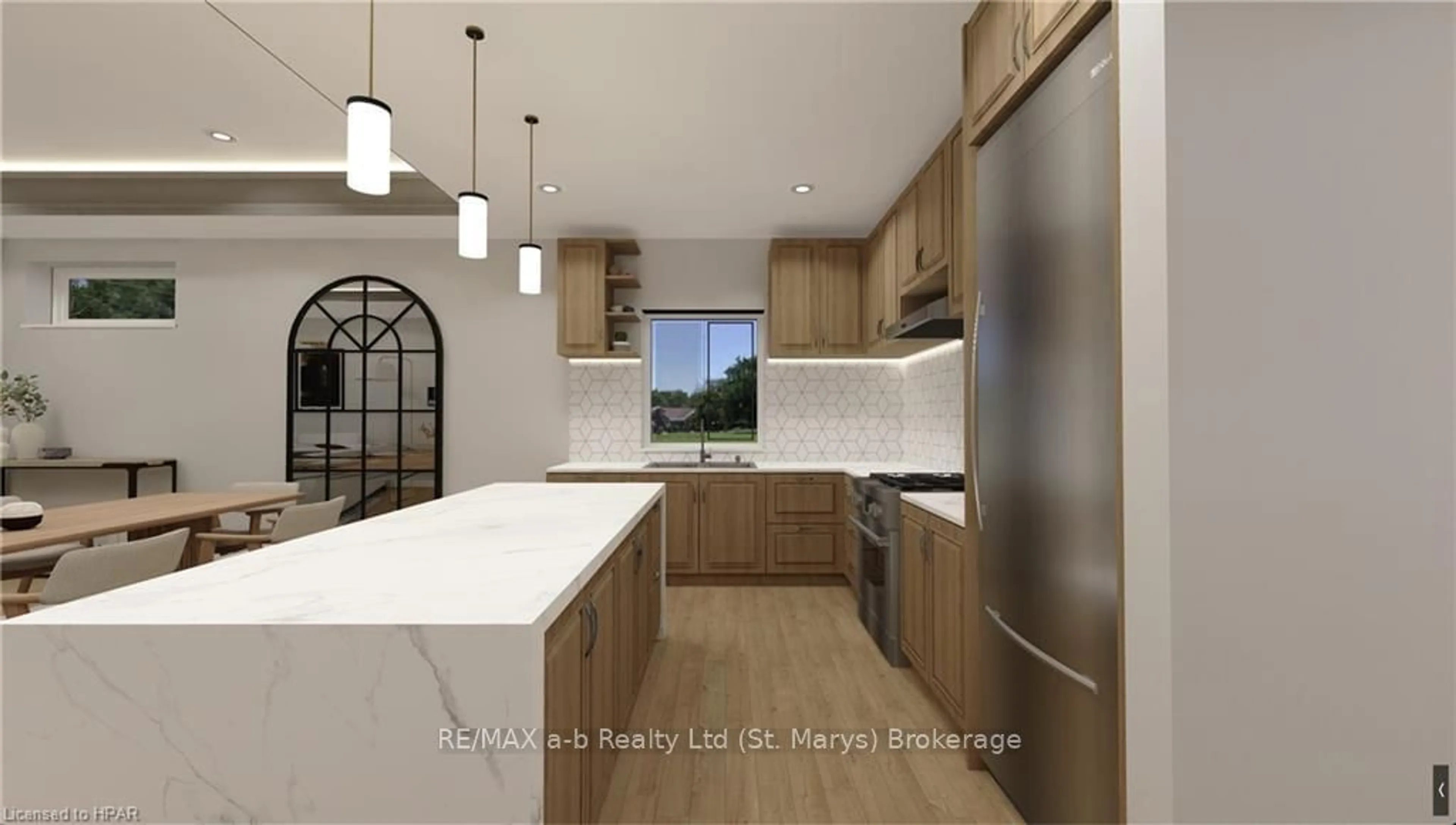 Open concept kitchen for 119 GLASS St, St. Marys Ontario N4Z 1A4