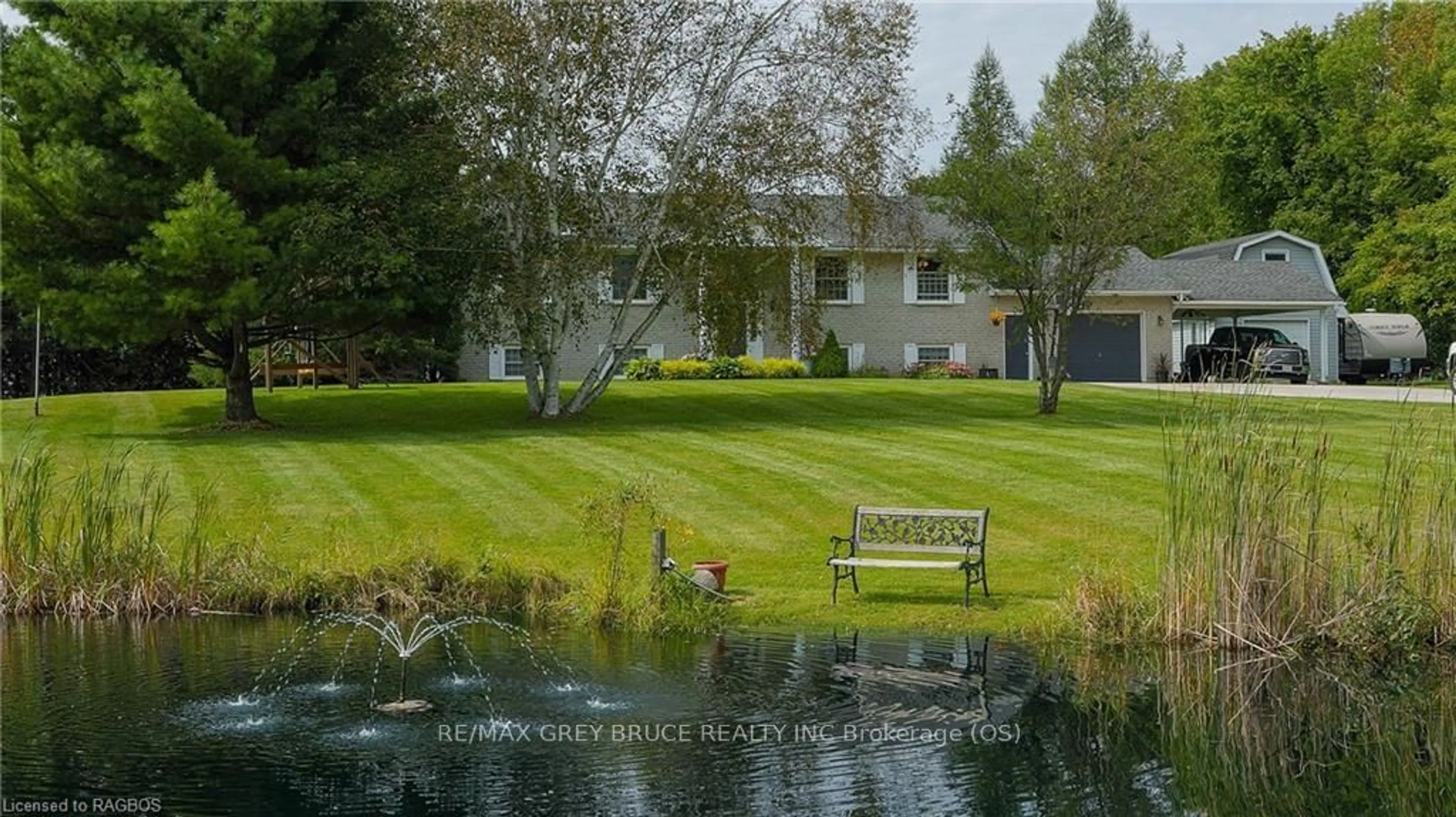 A pic from exterior of the house or condo, the fenced backyard for 397810 10, Meaford Ontario N4K 5N8