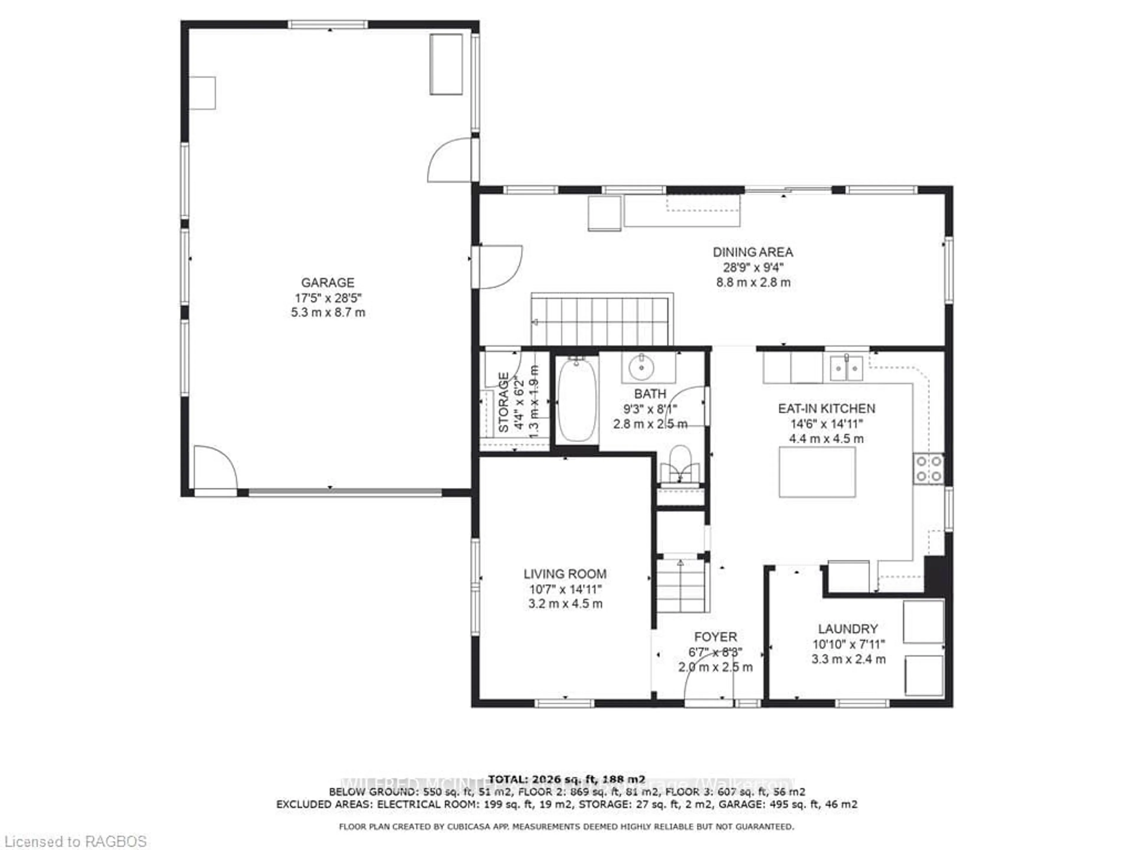 Floor plan for 18 BROWNLEE St, South Bruce Ontario N0G 2S0