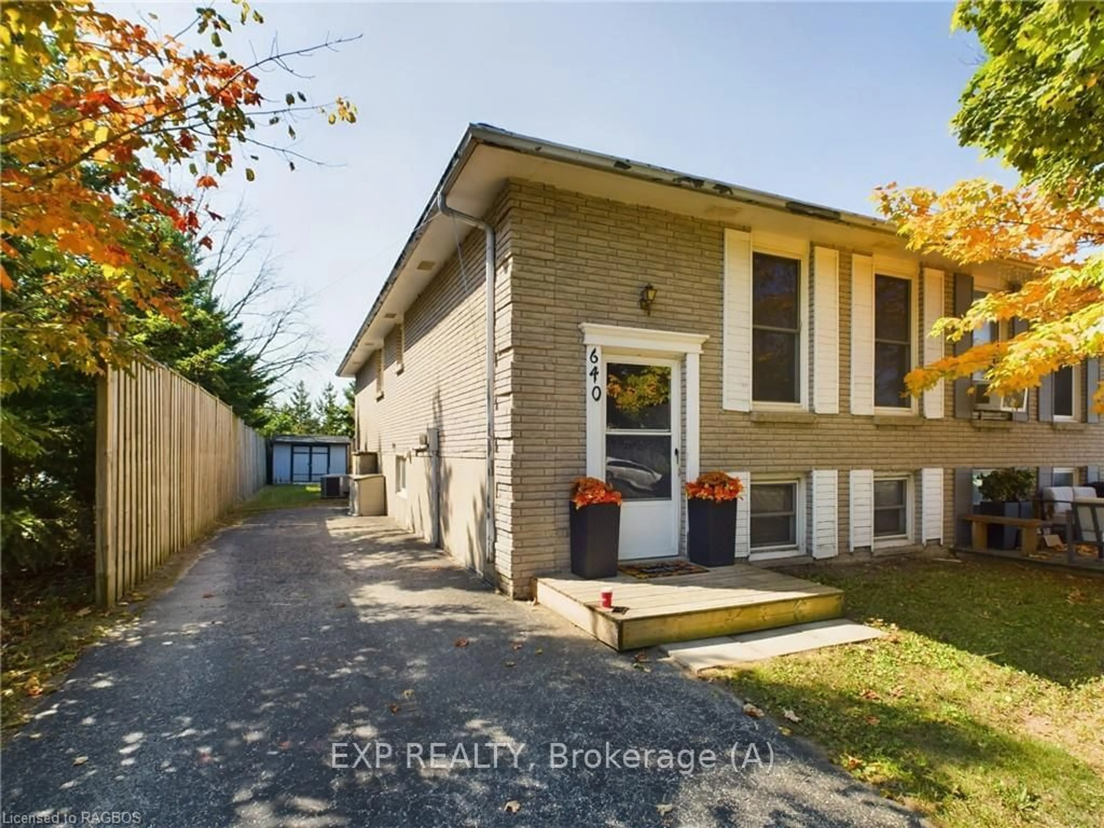 Frontside or backside of a home, the fenced backyard for 640 BARNES Ave, Saugeen Shores Ontario N0H 2C1