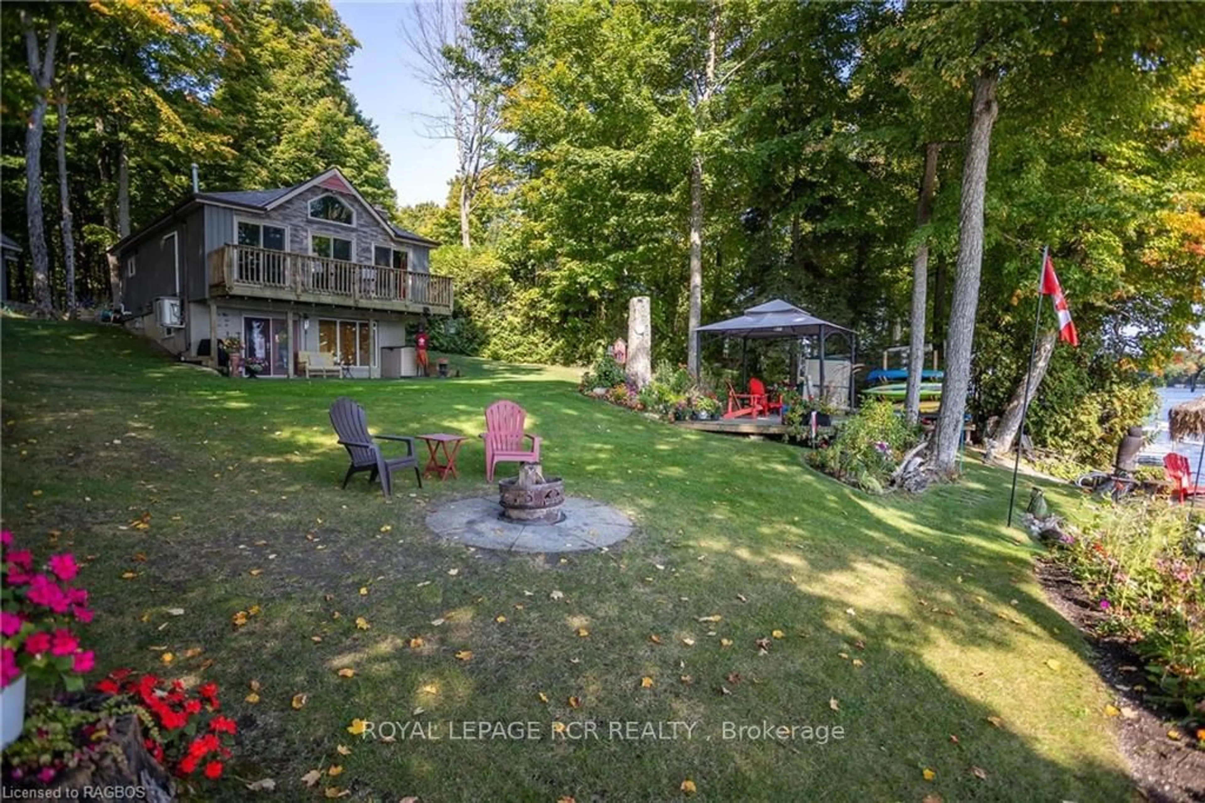 Patio, the fenced backyard for 173 MACDONALDS Rd, Grey Highlands Ontario N0C 1E0