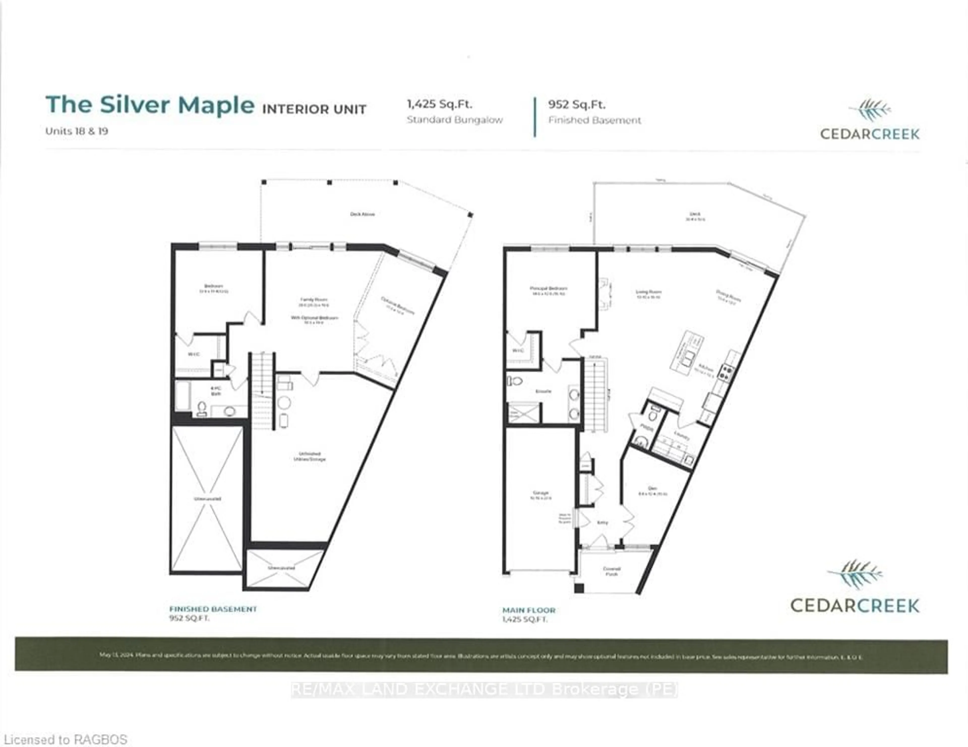 Floor plan for 23 CEDAR CREEK #18, Saugeen Shores Ontario N0H 2L0