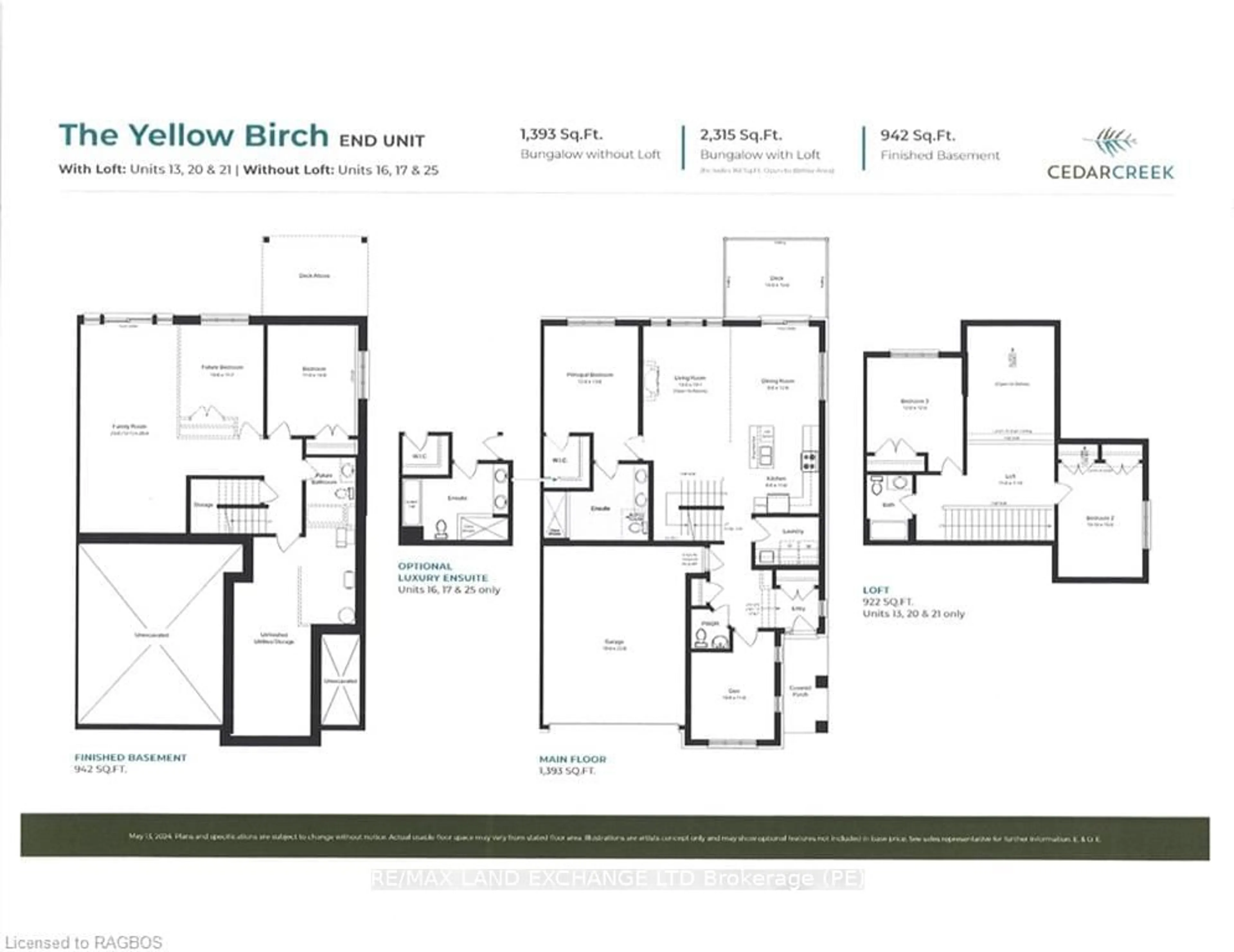 Floor plan for 13 CEDAR CREEK #13, Saugeen Shores Ontario N0H 2L0