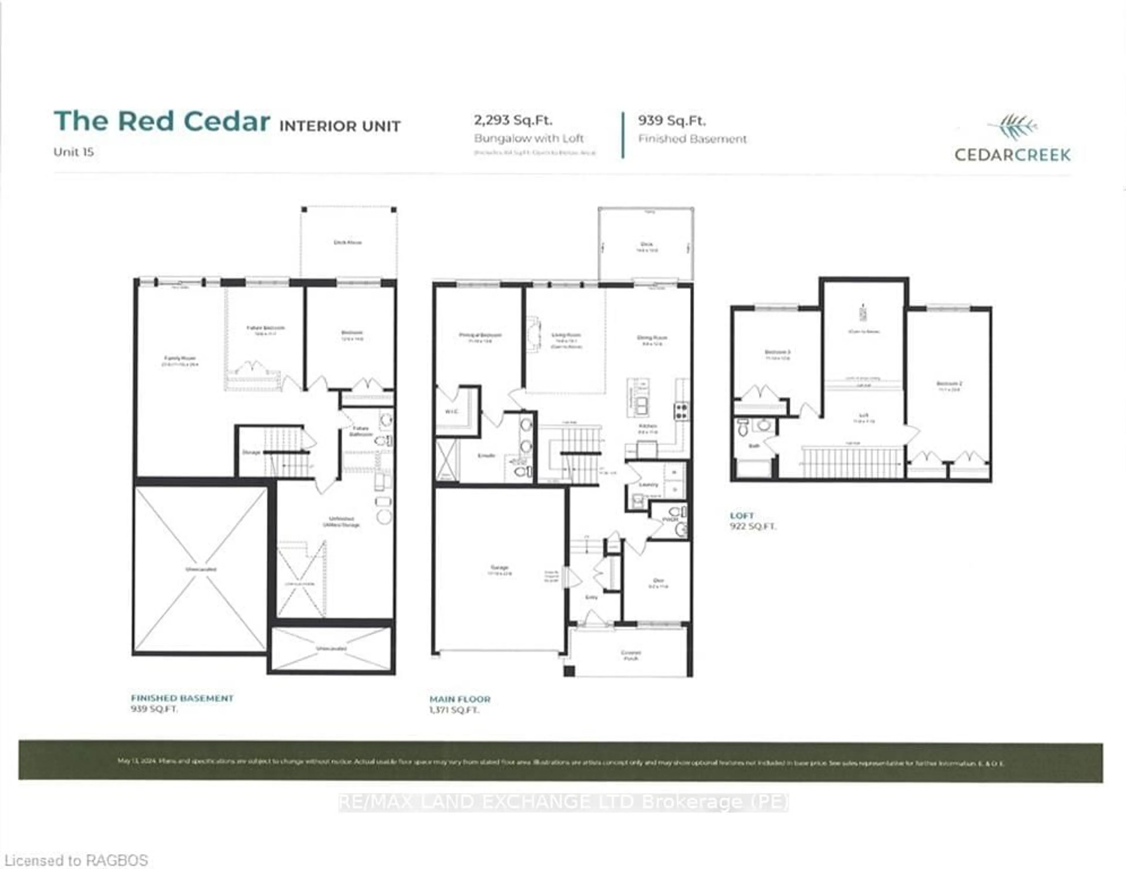 Floor plan for 17 CEDAR CREEK #15, Saugeen Shores Ontario N0H 2L0