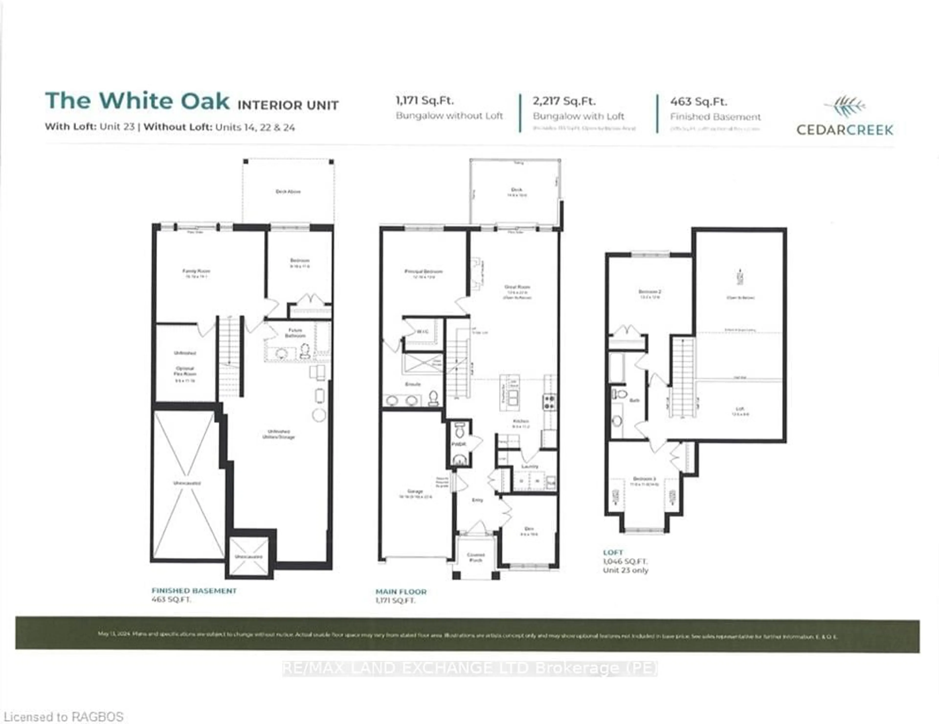 Floor plan for 18 CEDAR CREEK #23, Saugeen Shores Ontario N0H 2L0