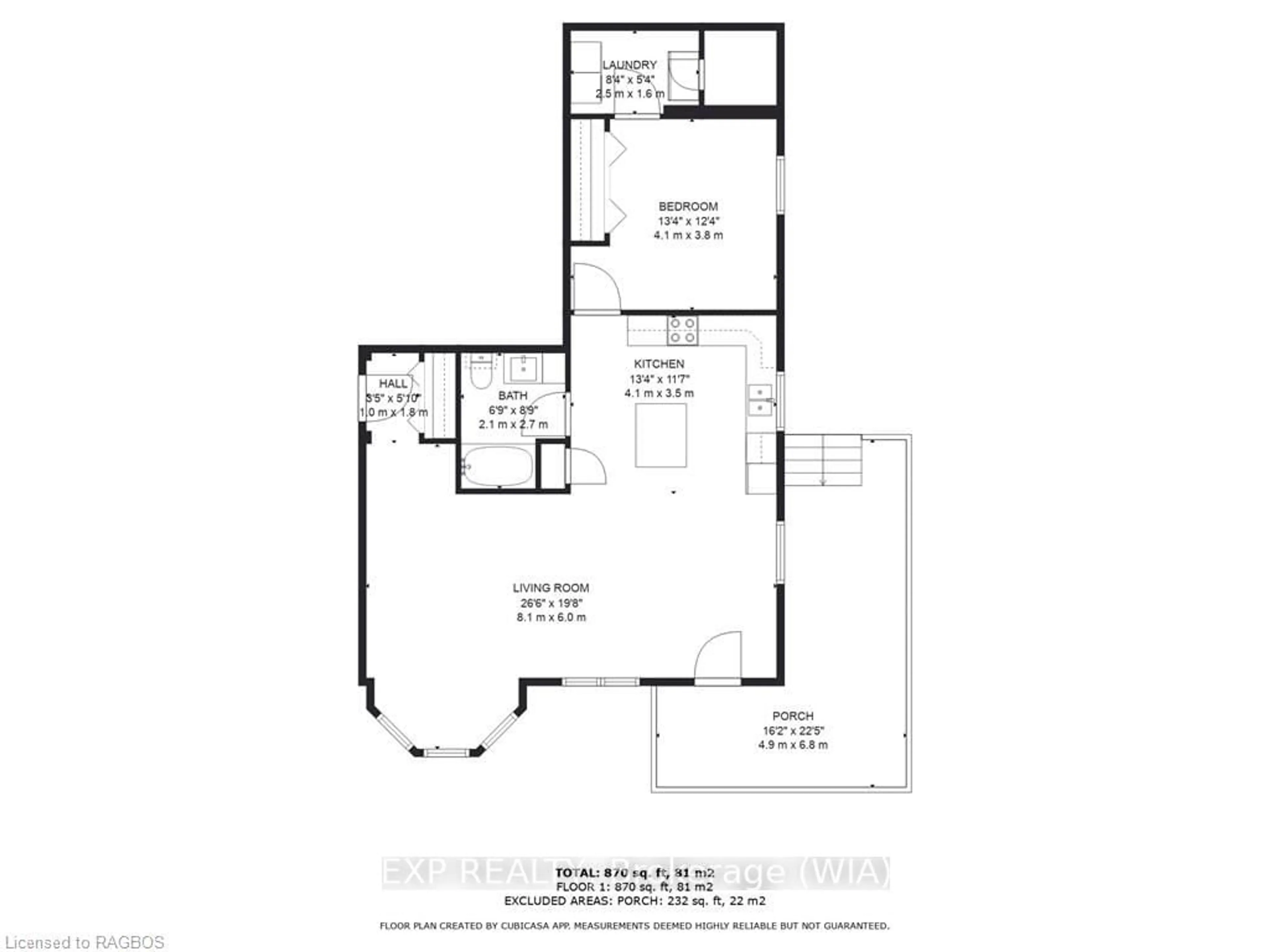 Floor plan for 355 PRINCESS St #1, Georgian Bluffs Ontario N0H 2K0