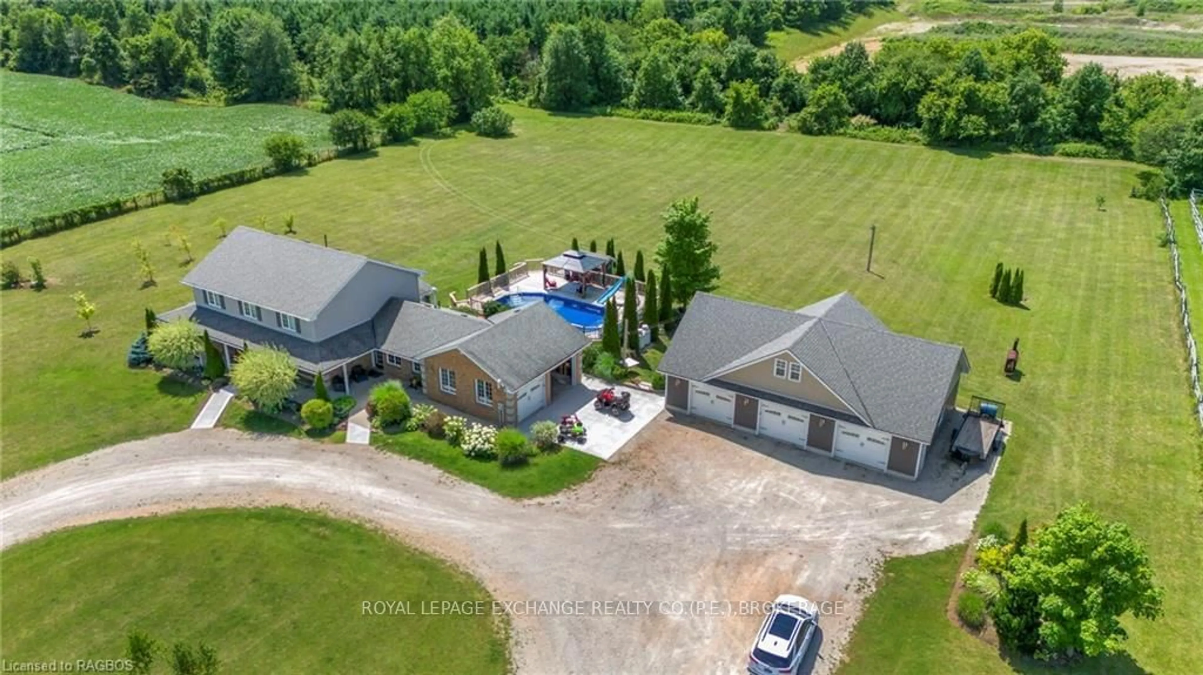 A pic from exterior of the house or condo, the fenced backyard for 014062 BRUCE COUNTY RD 10, Brockton Ontario N0G 1S0