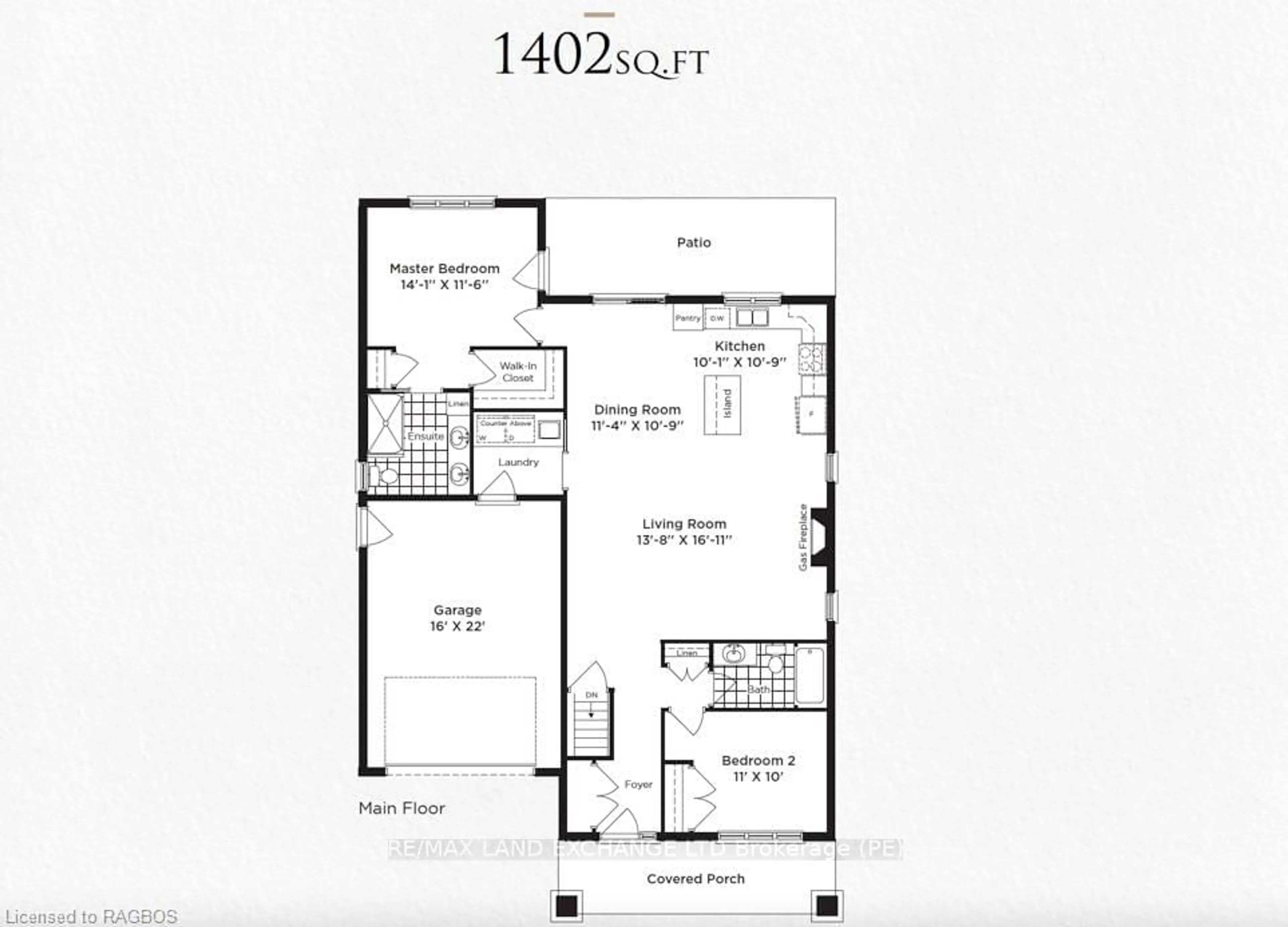 Floor plan for 21 MARSHALL Pl #Lot 55, Saugeen Shores Ontario N0H 2L0