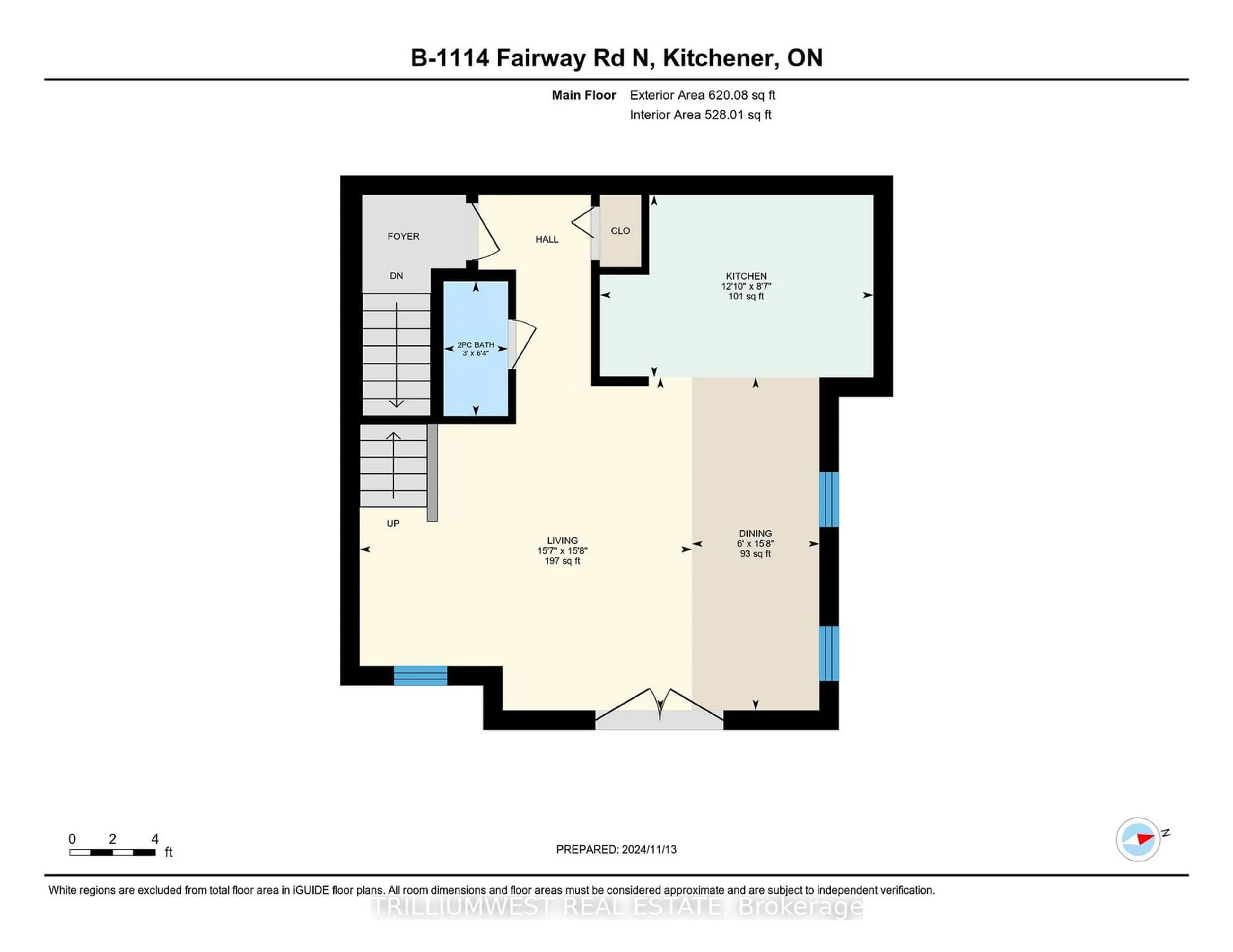 Floor plan for 1114 Fairway Rd #B, Kitchener Ontario N2A 0H6