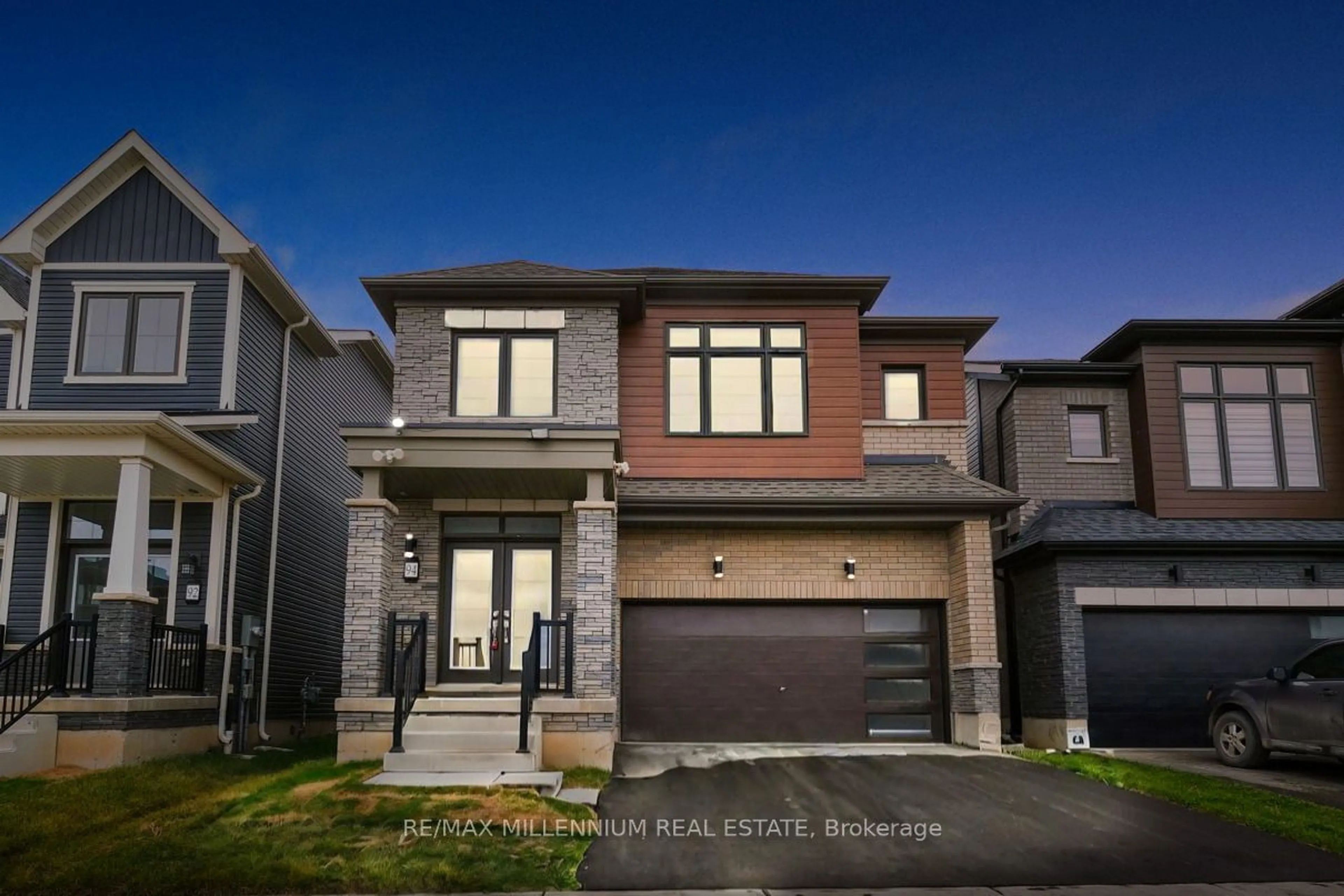 Frontside or backside of a home, the street view for 94 Holder Dr, Brantford Ontario N3T 0W8