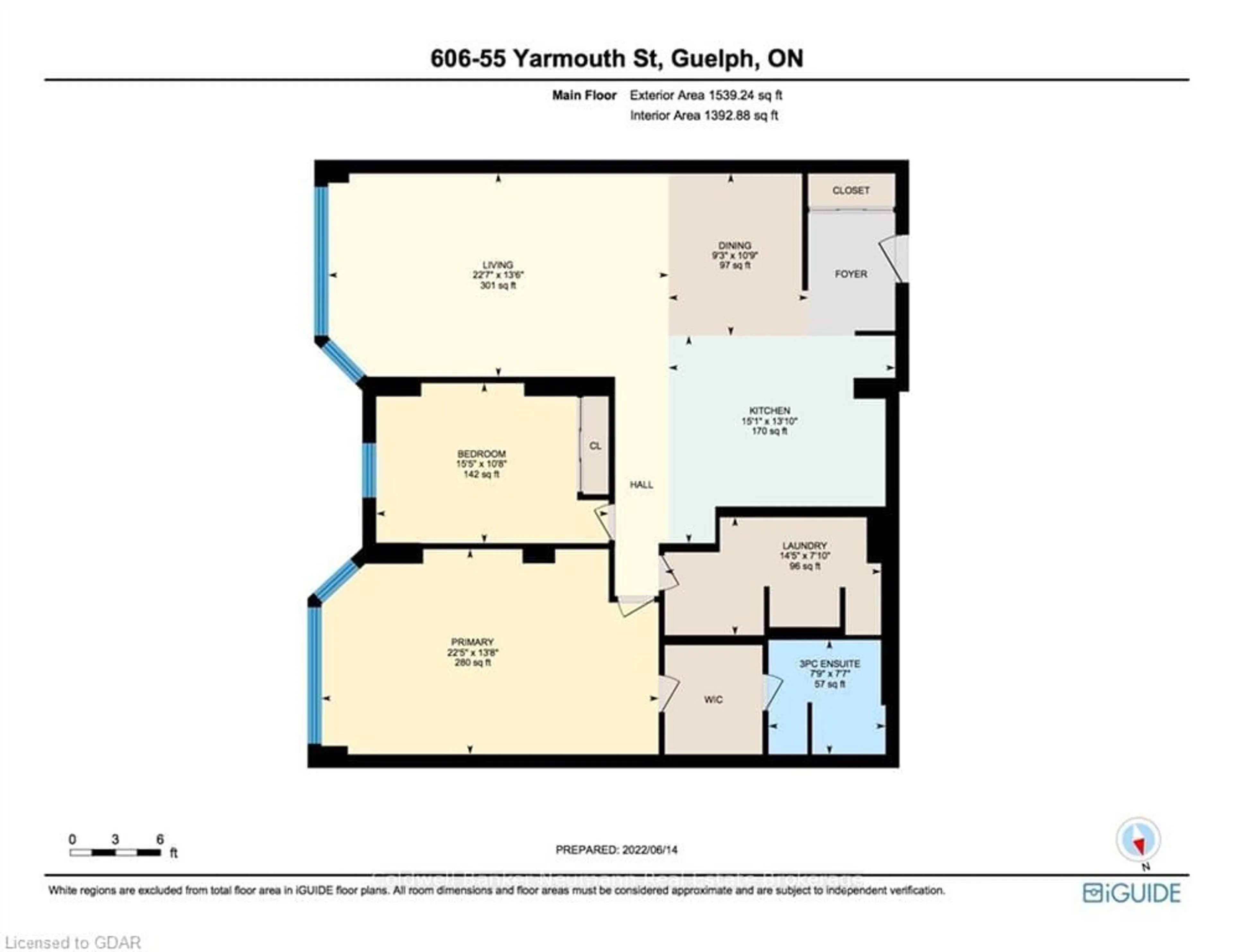 Floor plan for 55 YARMOUTH St #606, Guelph Ontario N1H 7R4