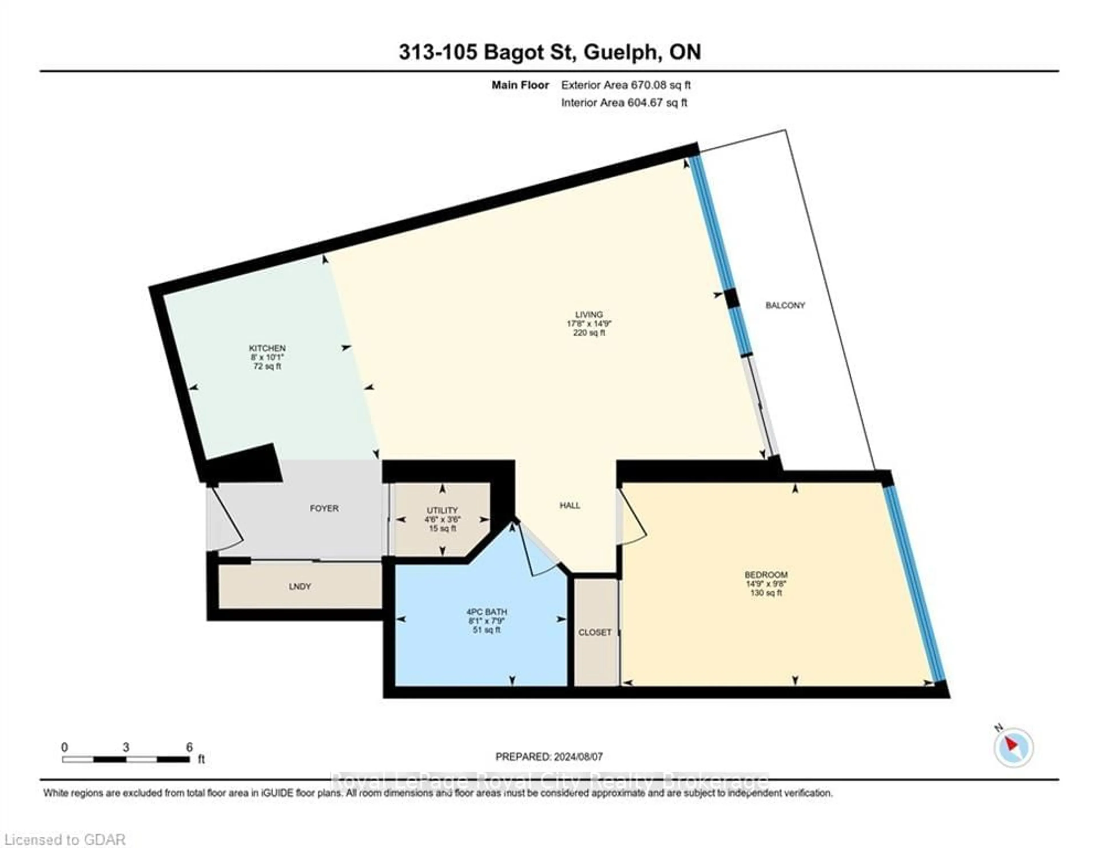 Floor plan for 105 BAGOT St #313, Guelph Ontario N1H 8H4