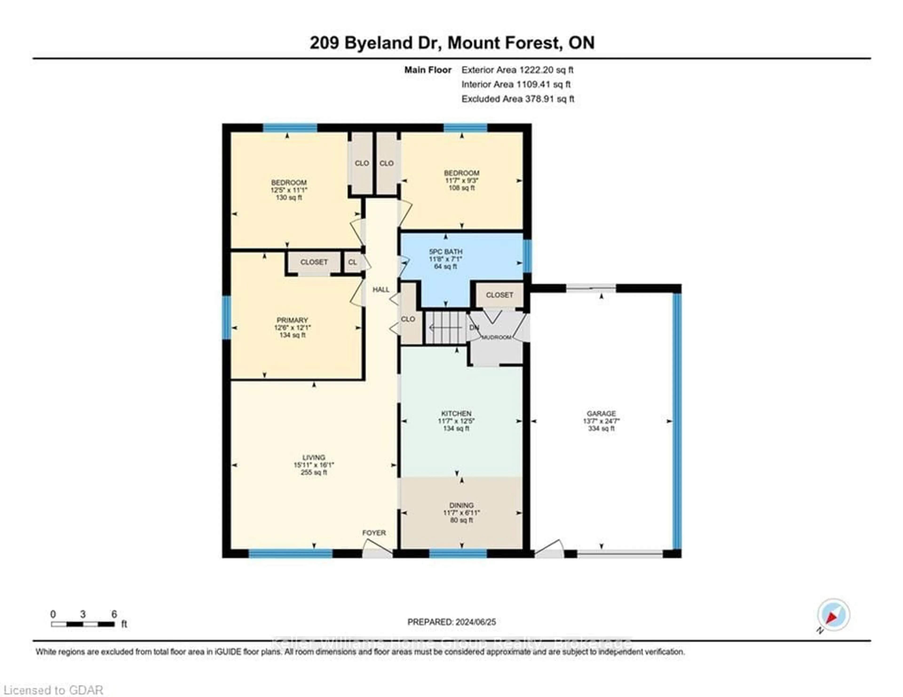 Floor plan for 209 BYELAND Dr, Wellington North Ontario N0G 2L2