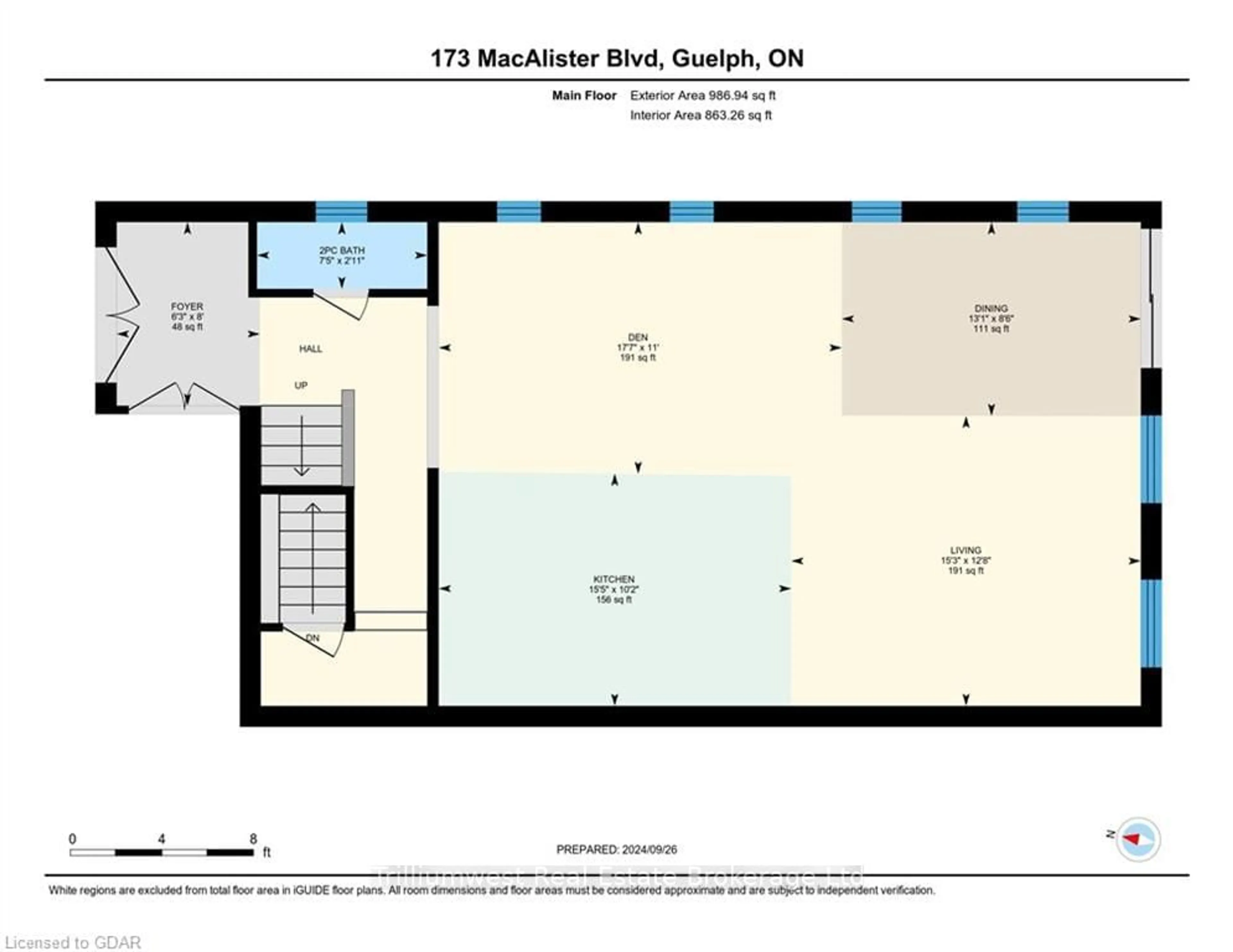 Floor plan for 173 MACALISTER Blvd, Guelph Ontario N1G 0G7