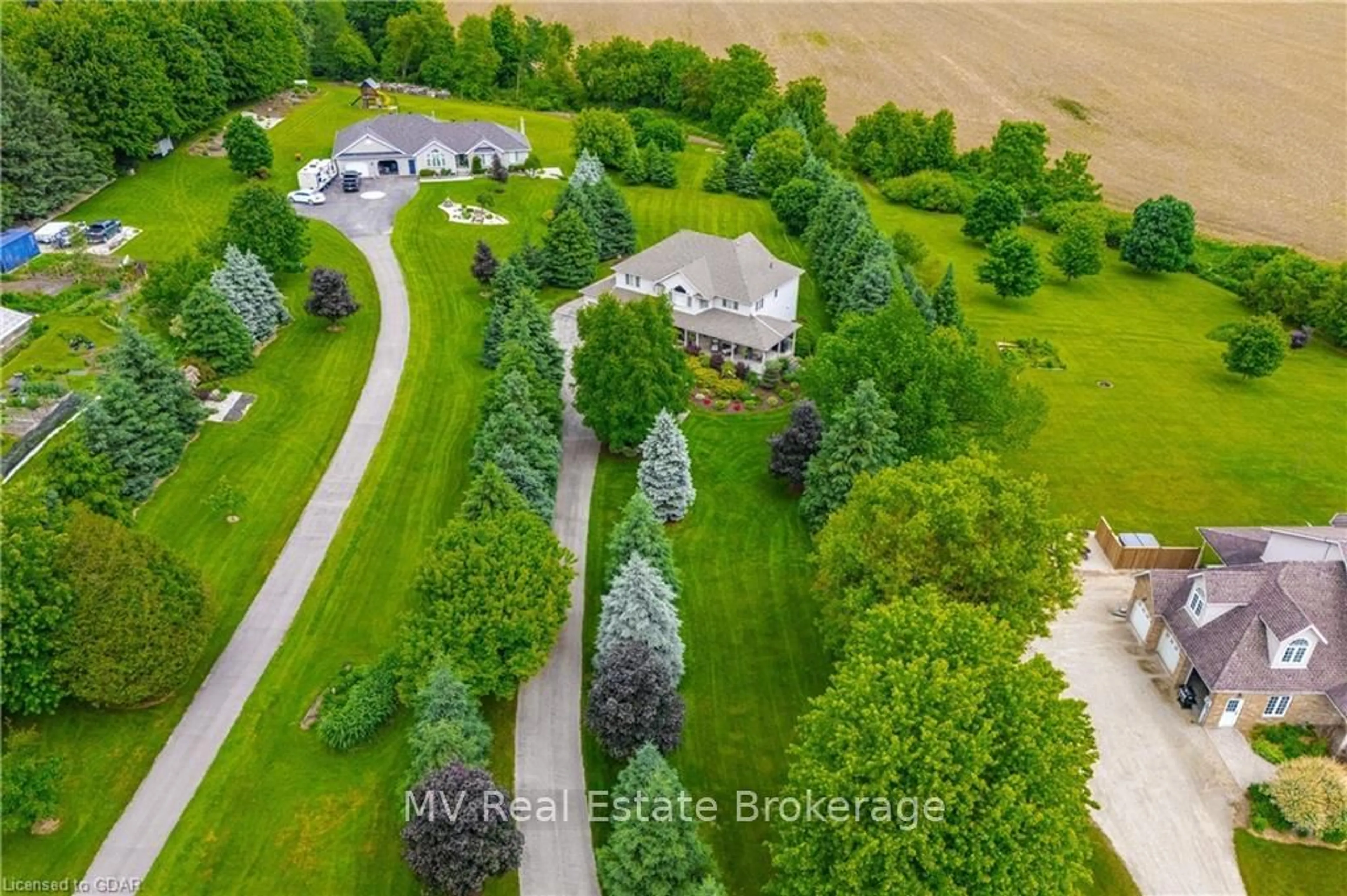 Frontside or backside of a home, the fenced backyard for 487 ANDERSON St, Centre Wellington Ontario N1M 1Z8