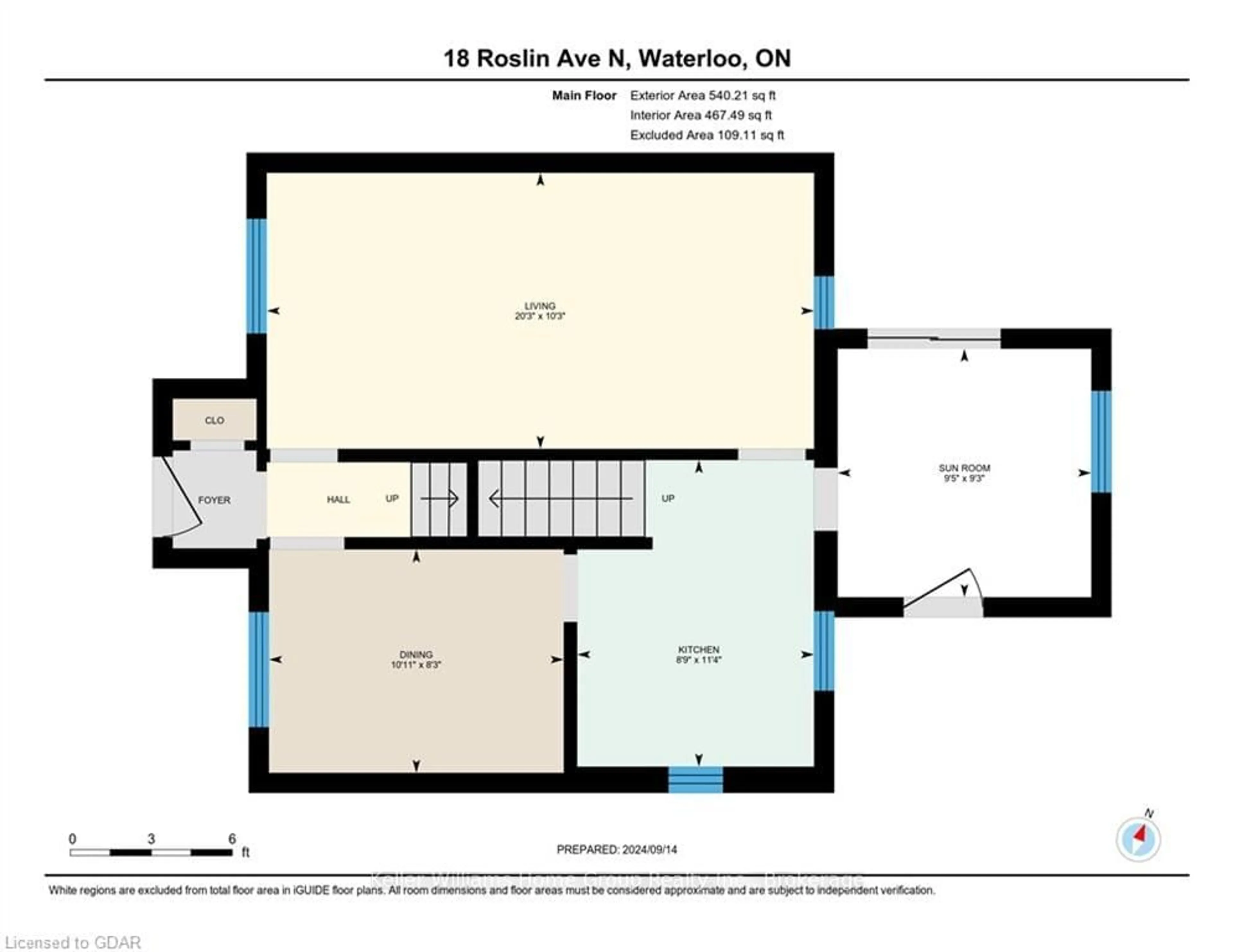 Floor plan for 18 ROSLIN Ave, Waterloo Ontario N2L 2G3