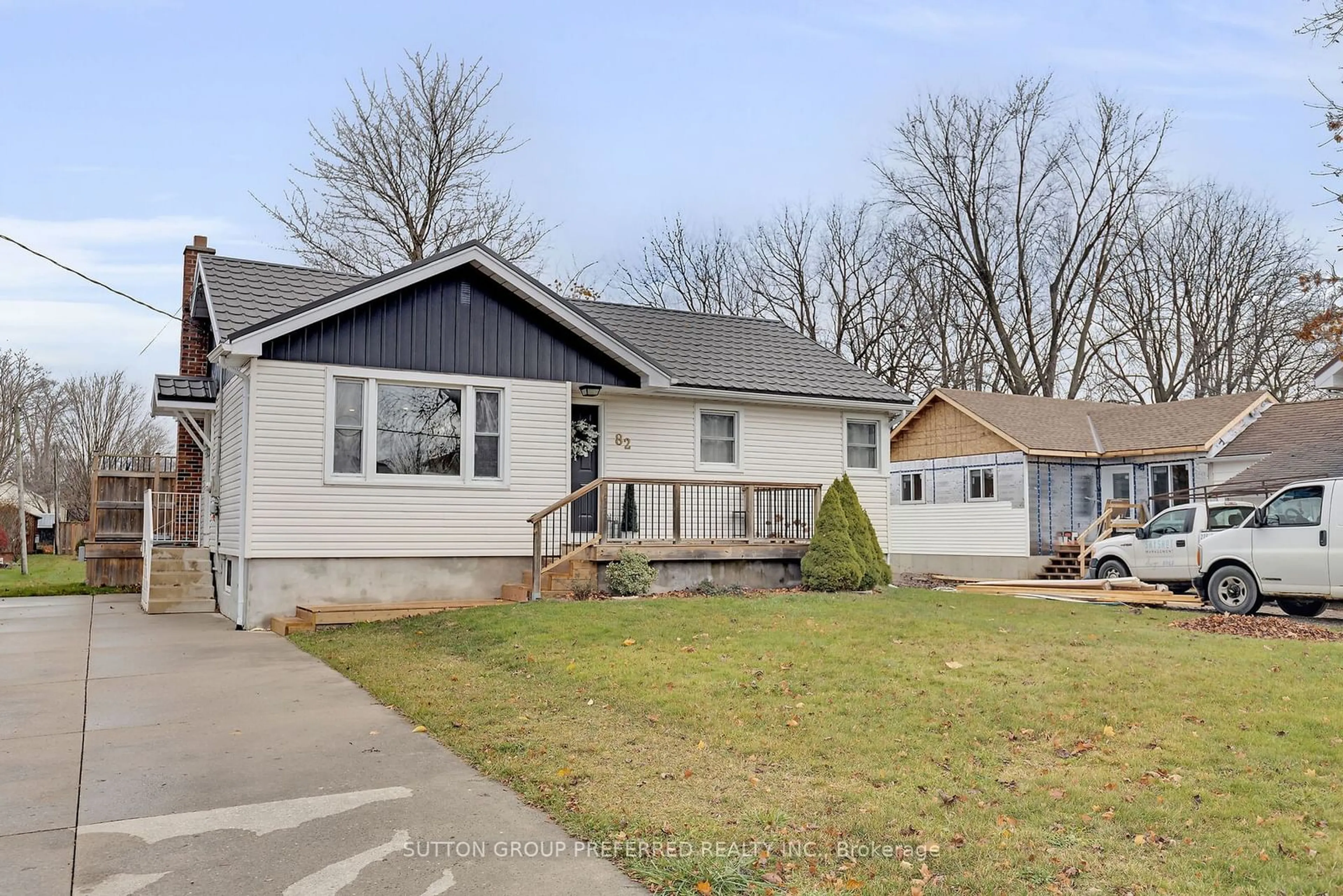 Frontside or backside of a home, the street view for 82 John St, South Huron Ontario N0M 1S2