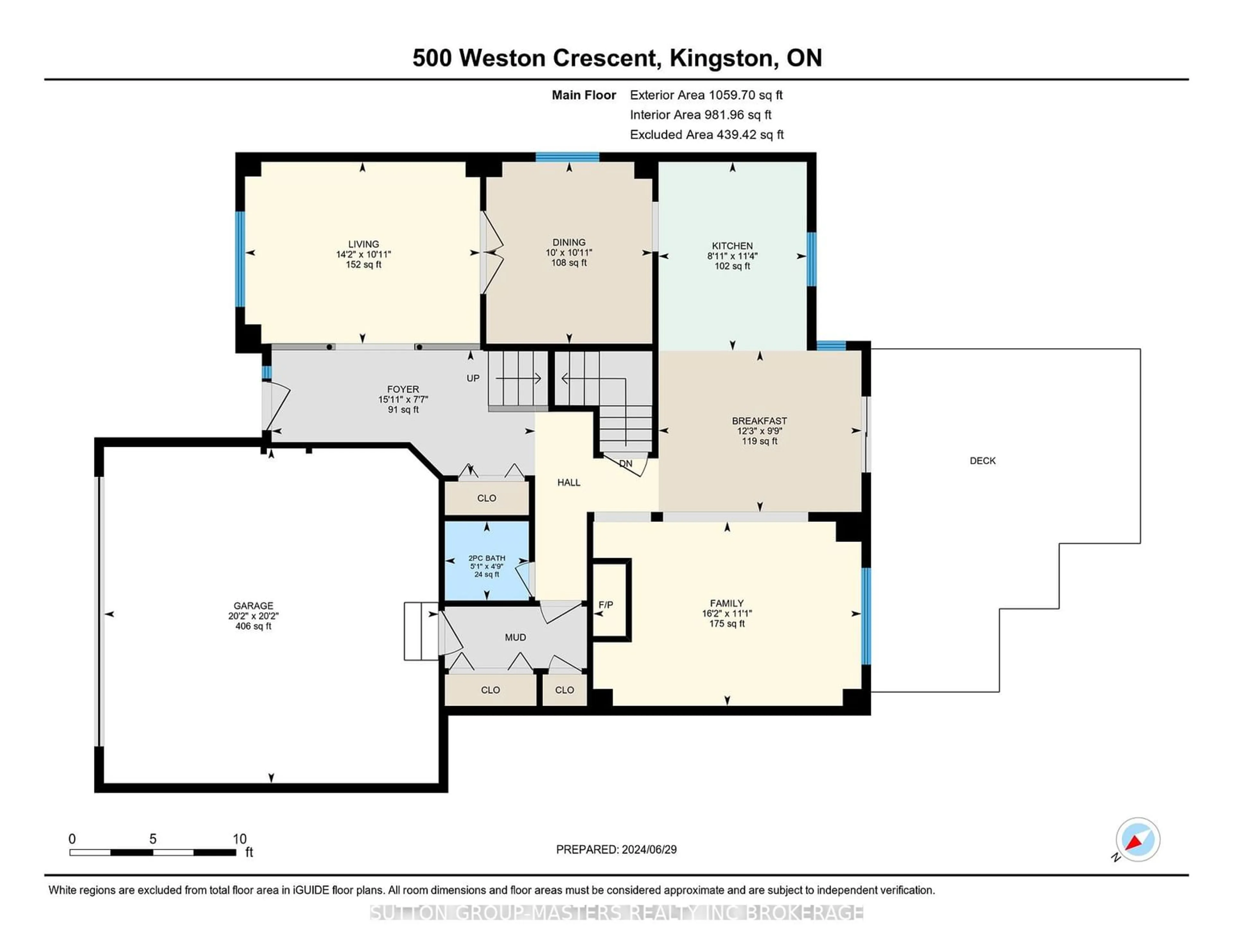 Floor plan for 500 WESTON Cres, Kingston Ontario K7M 9E9