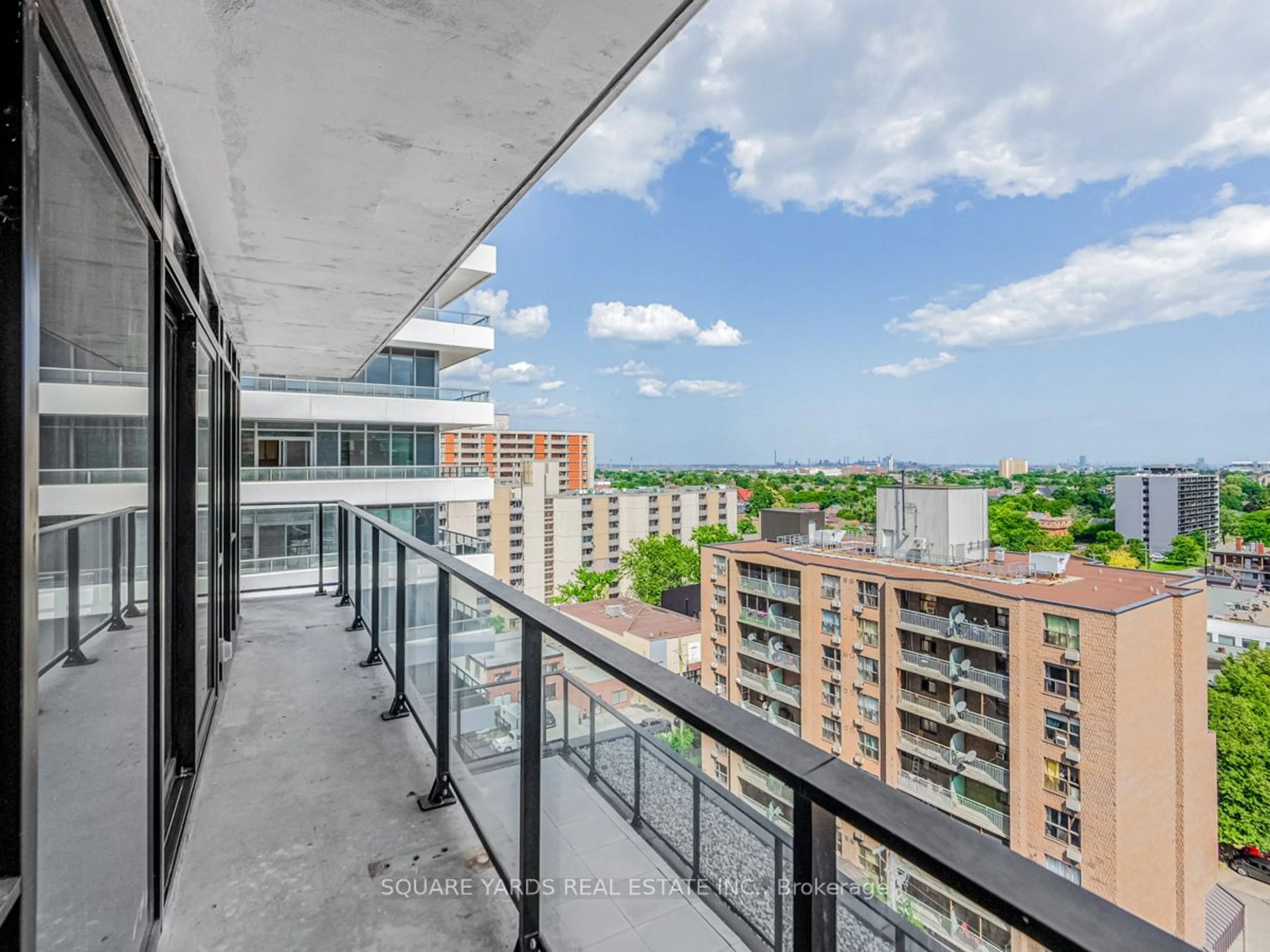 Balcony in the apartment, the view of city buildings for 1 Jarvis St #1120, Hamilton Ontario L8R 3J2