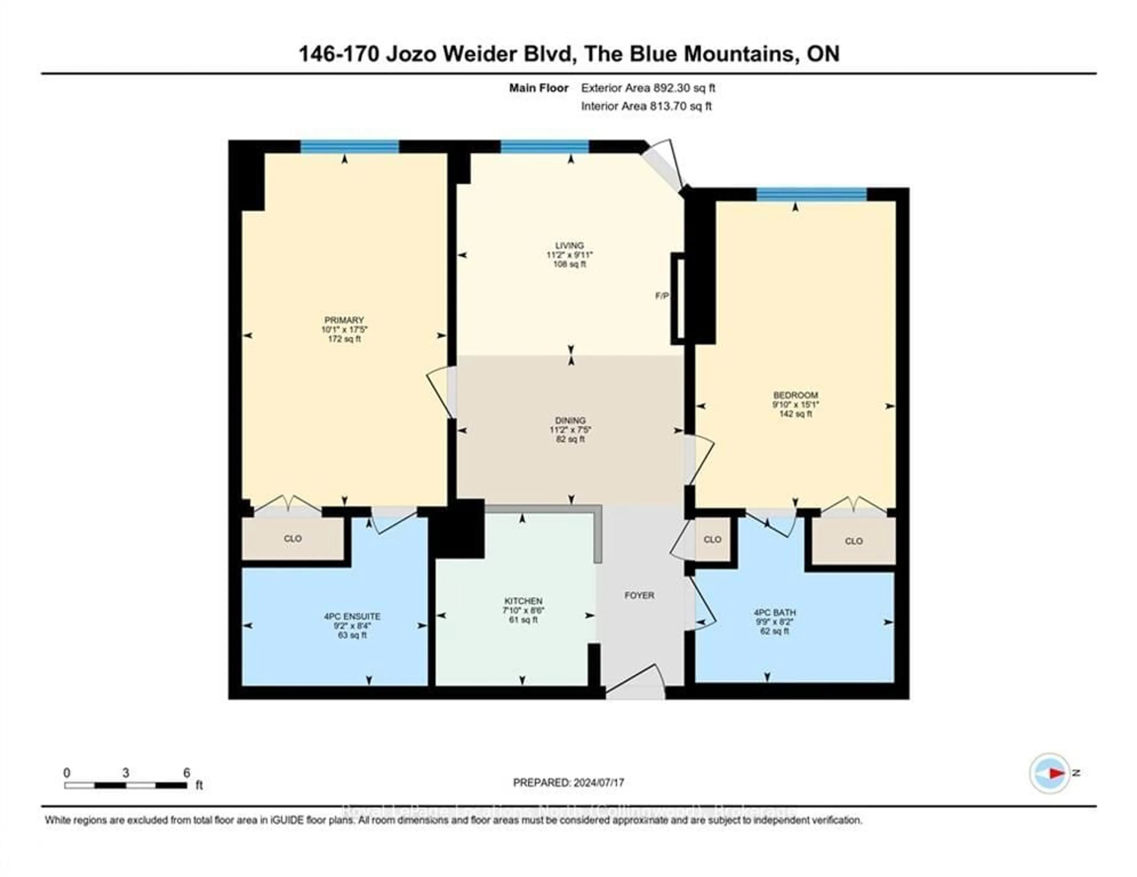 Floor plan for 170 JOZO WEIDER Blvd #146, Blue Mountains Ontario L9Y 0V2