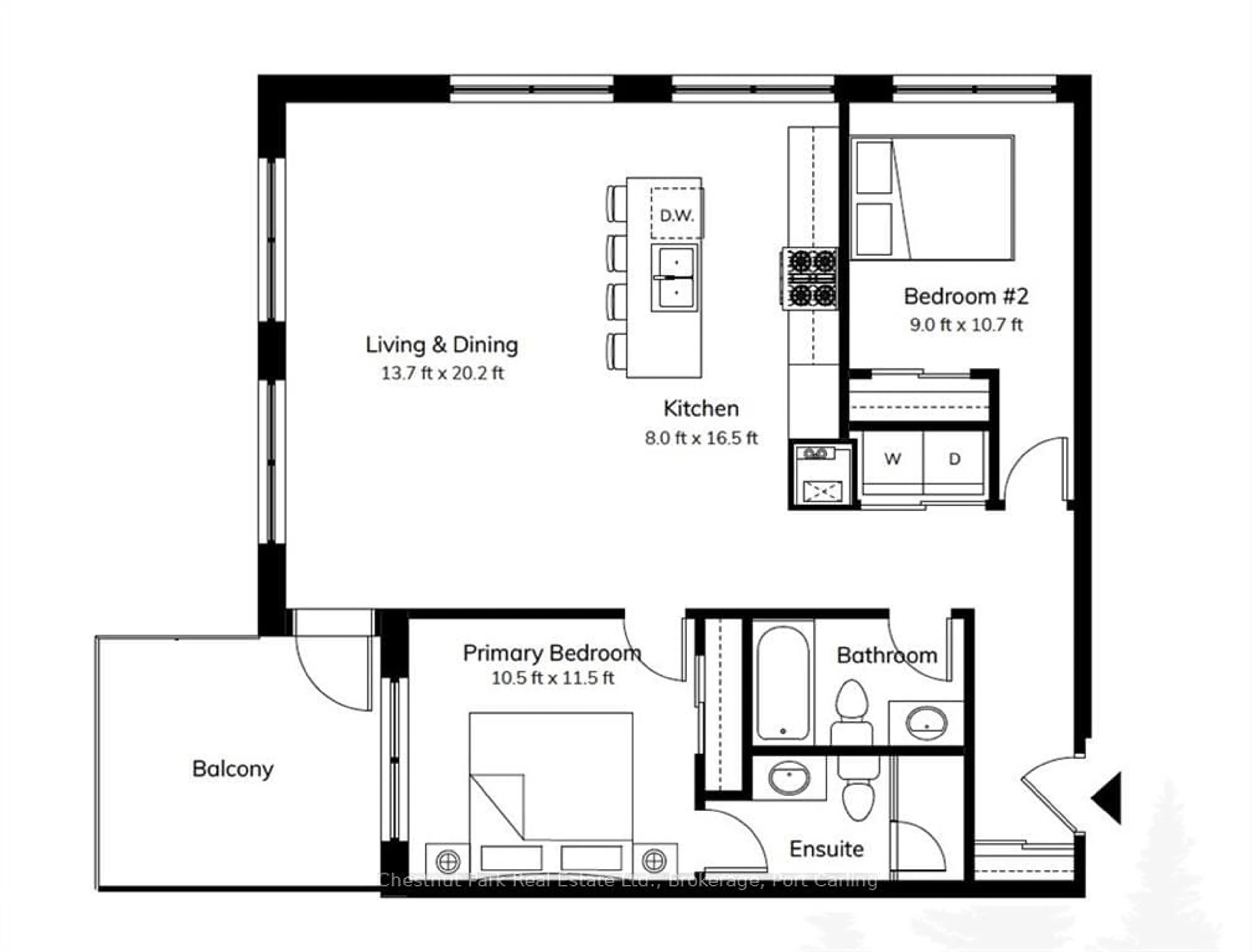 Floor plan for 15 PINE NEEDLE Way #202, Huntsville Ontario P1H 0G4