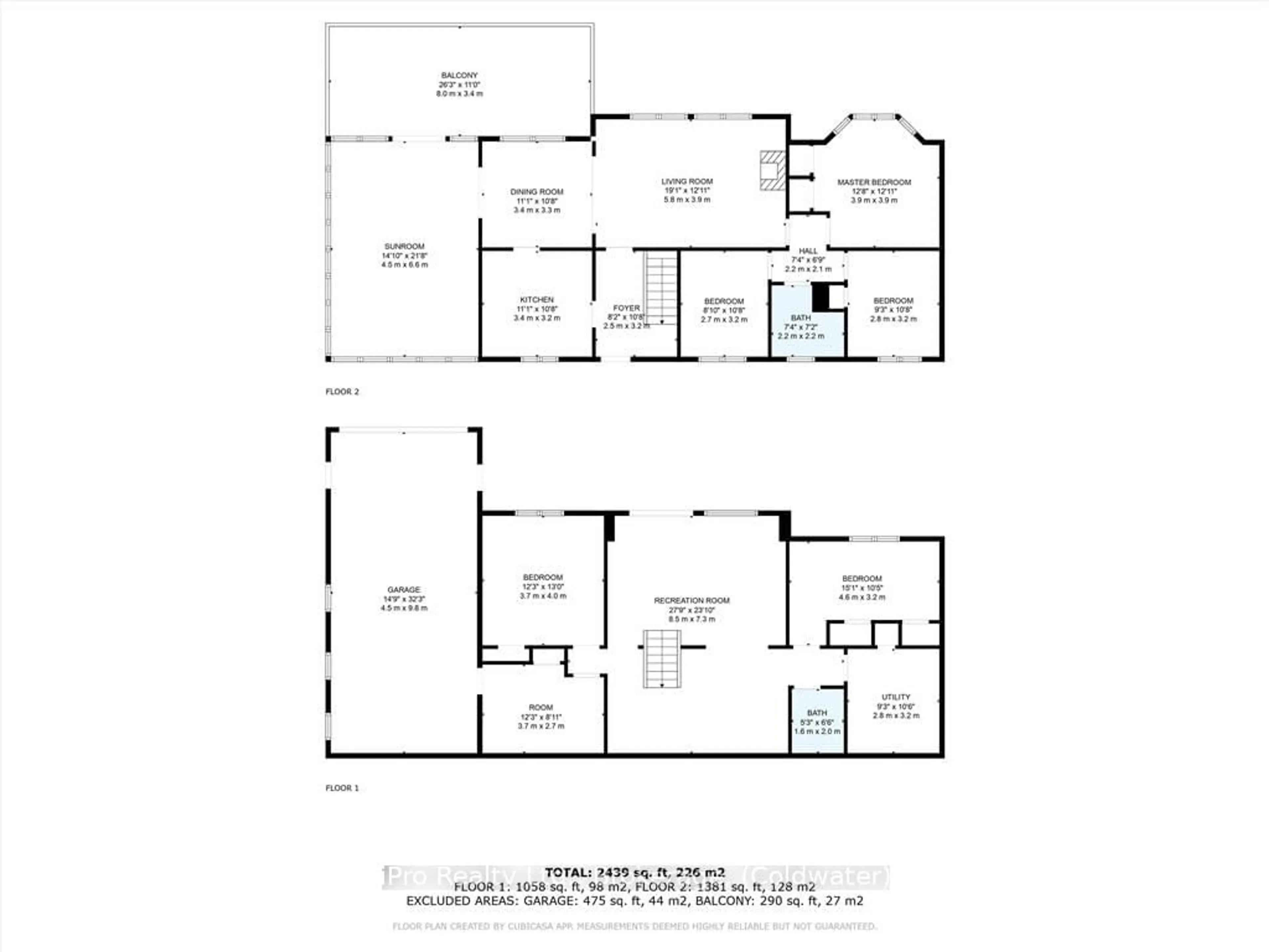 Floor plan for 6 LOWER LANE, Seguin Ontario P2A 2W8