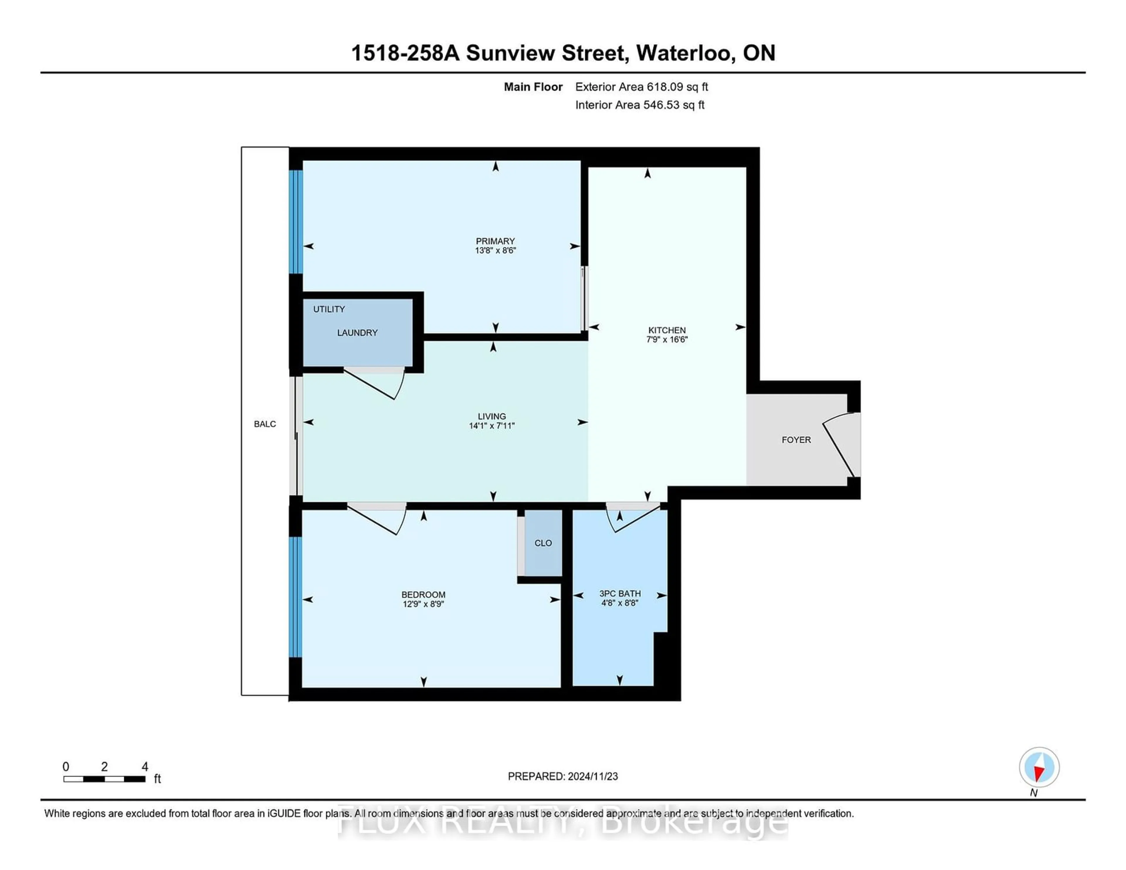 Floor plan for 258 Sunview St #1518, Waterloo Ontario N2L 3V9