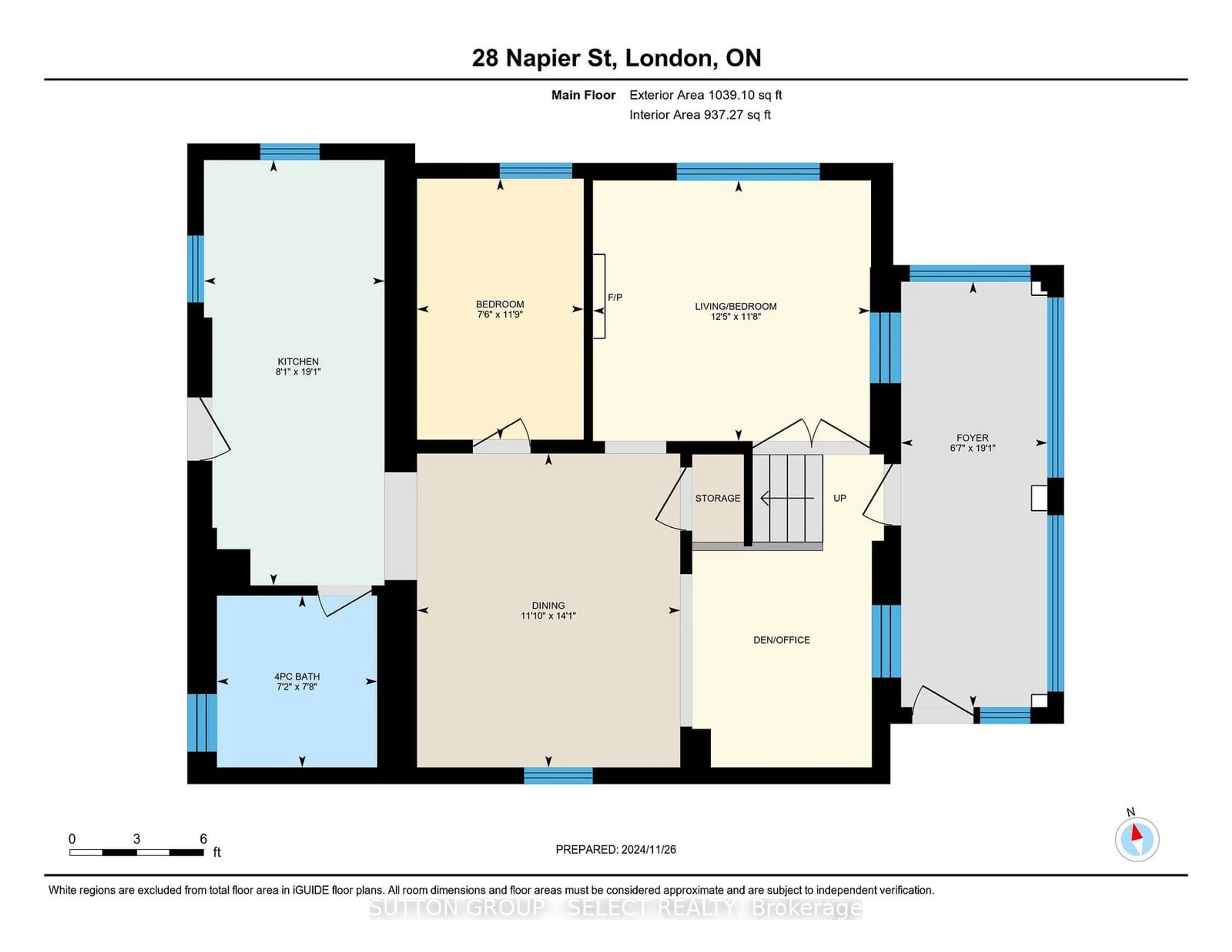 Floor plan for 28 Napier St, London Ontario N6H 1W7