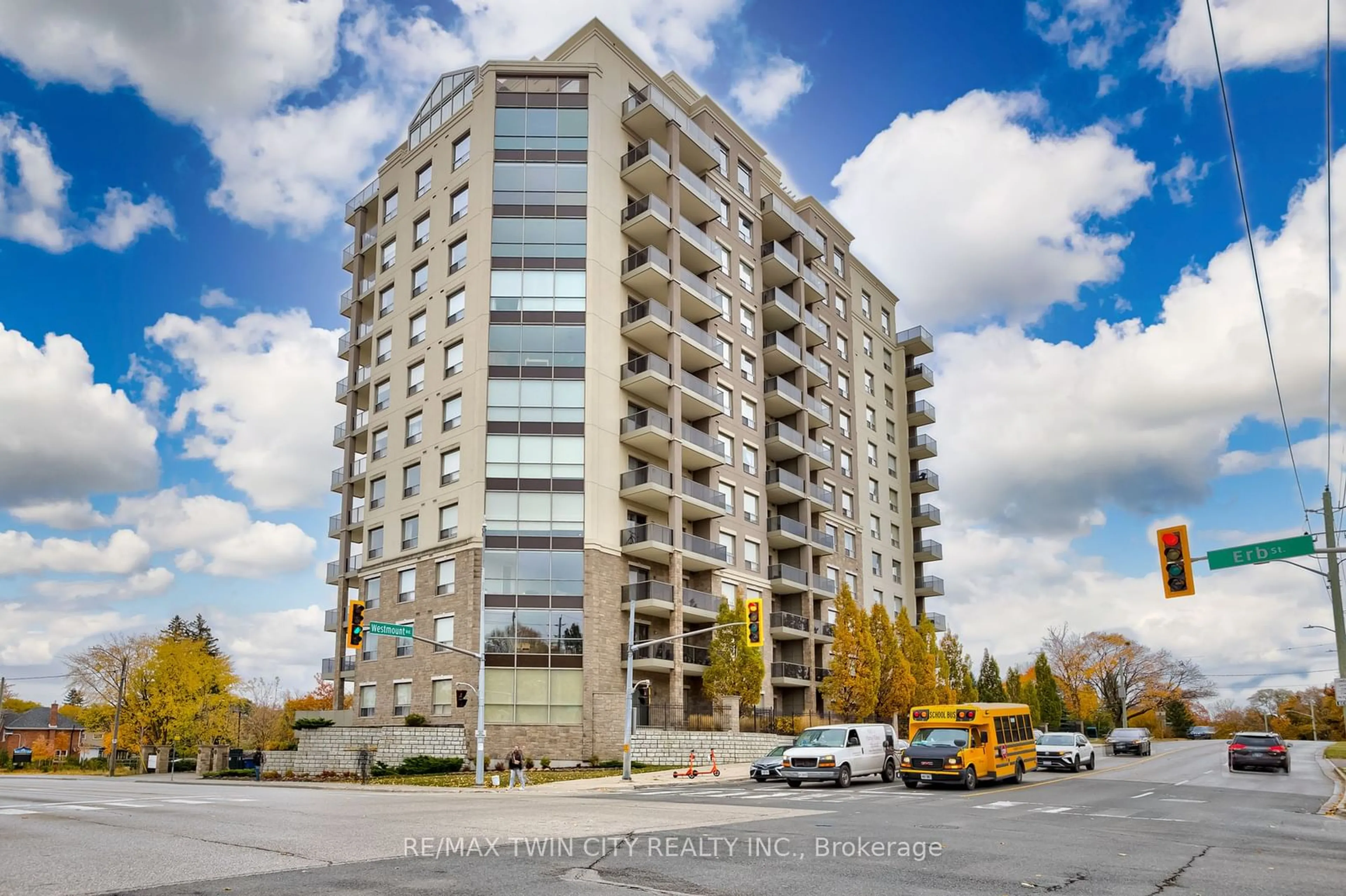 A pic from exterior of the house or condo, the front or back of building for 223 Erb St #205, Waterloo Ontario N2L 0B3