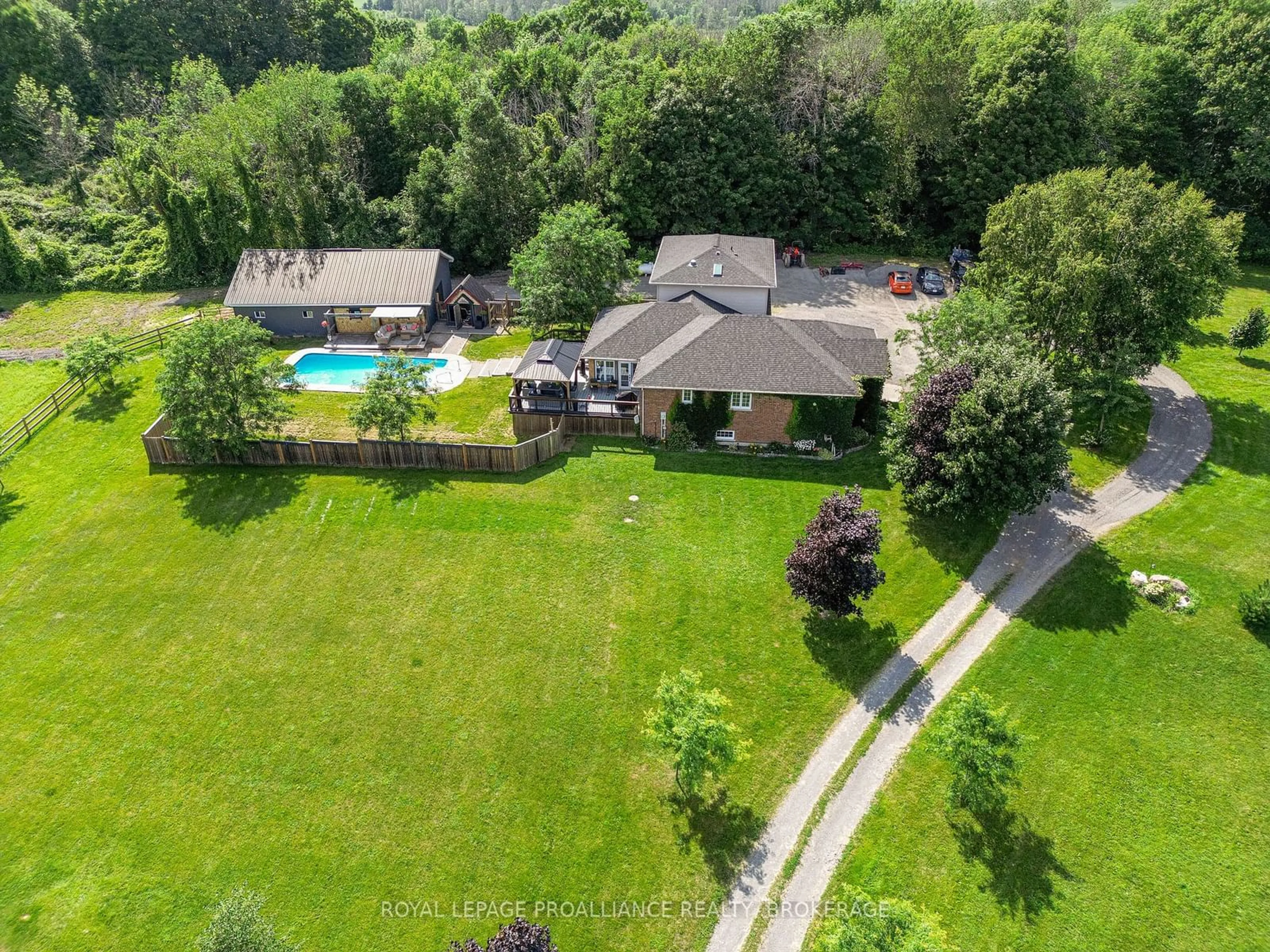 Frontside or backside of a home, the fenced backyard for 4422 Highway 15, Kingston Ontario K0H 2N0