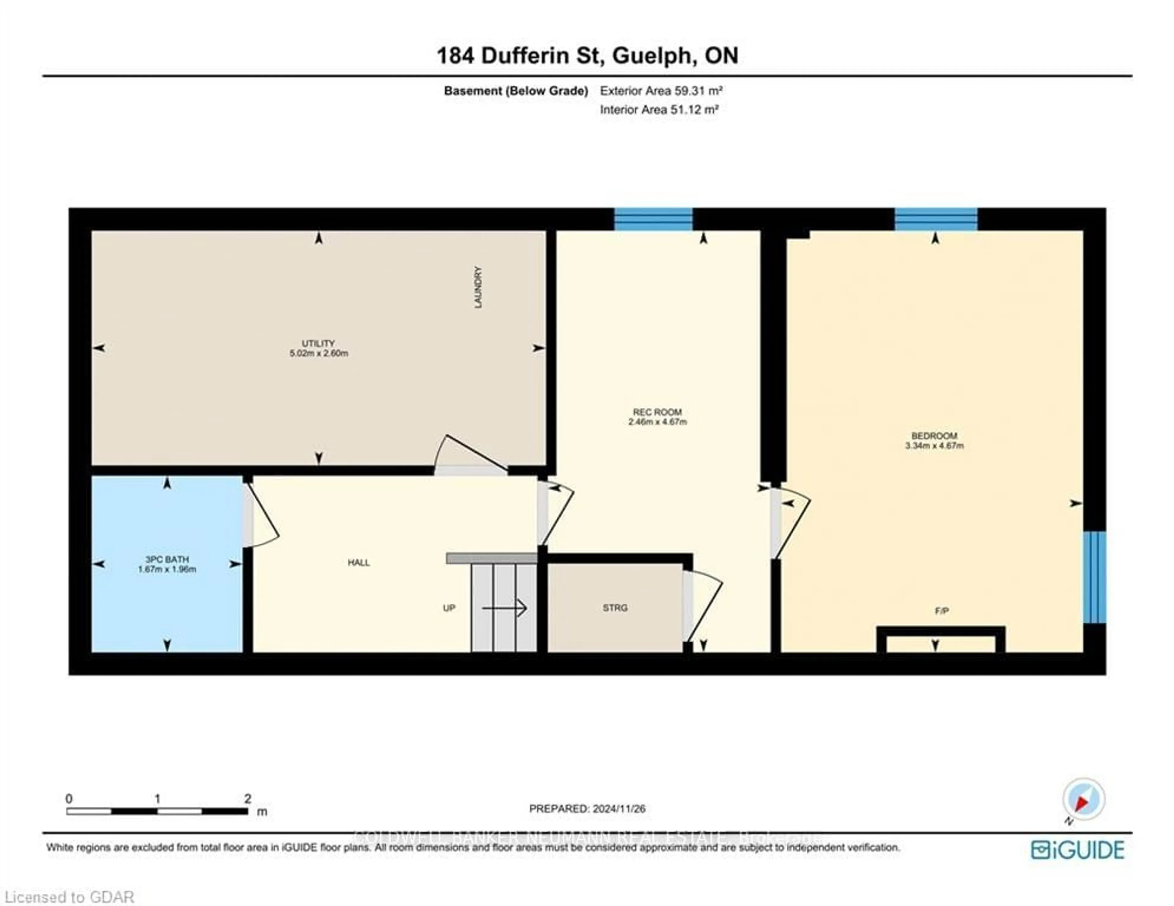 Floor plan for 184 Dufferin St, Guelph Ontario N1H 4B4