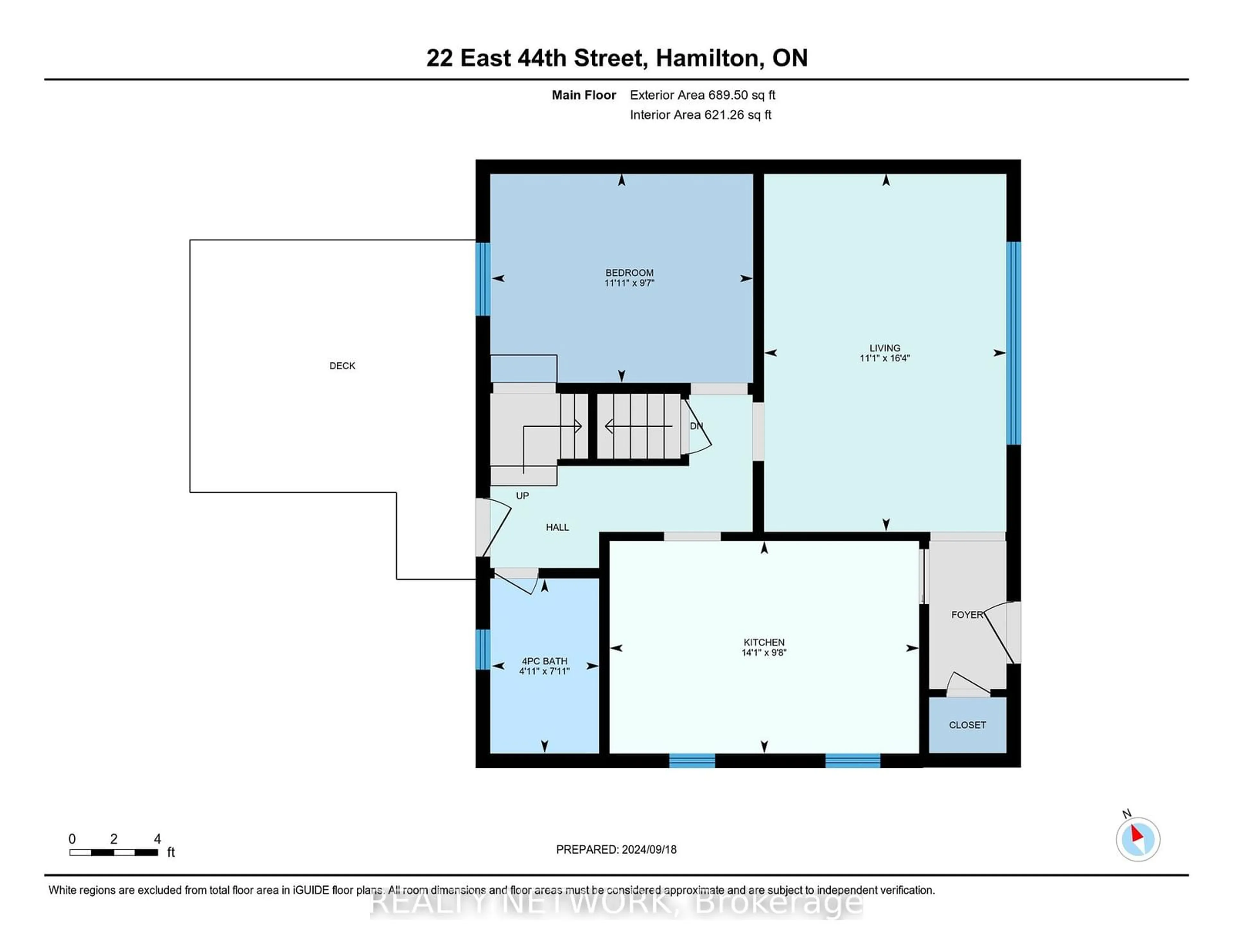 Floor plan for 22 East 44th St, Hamilton Ontario L8T 3G4