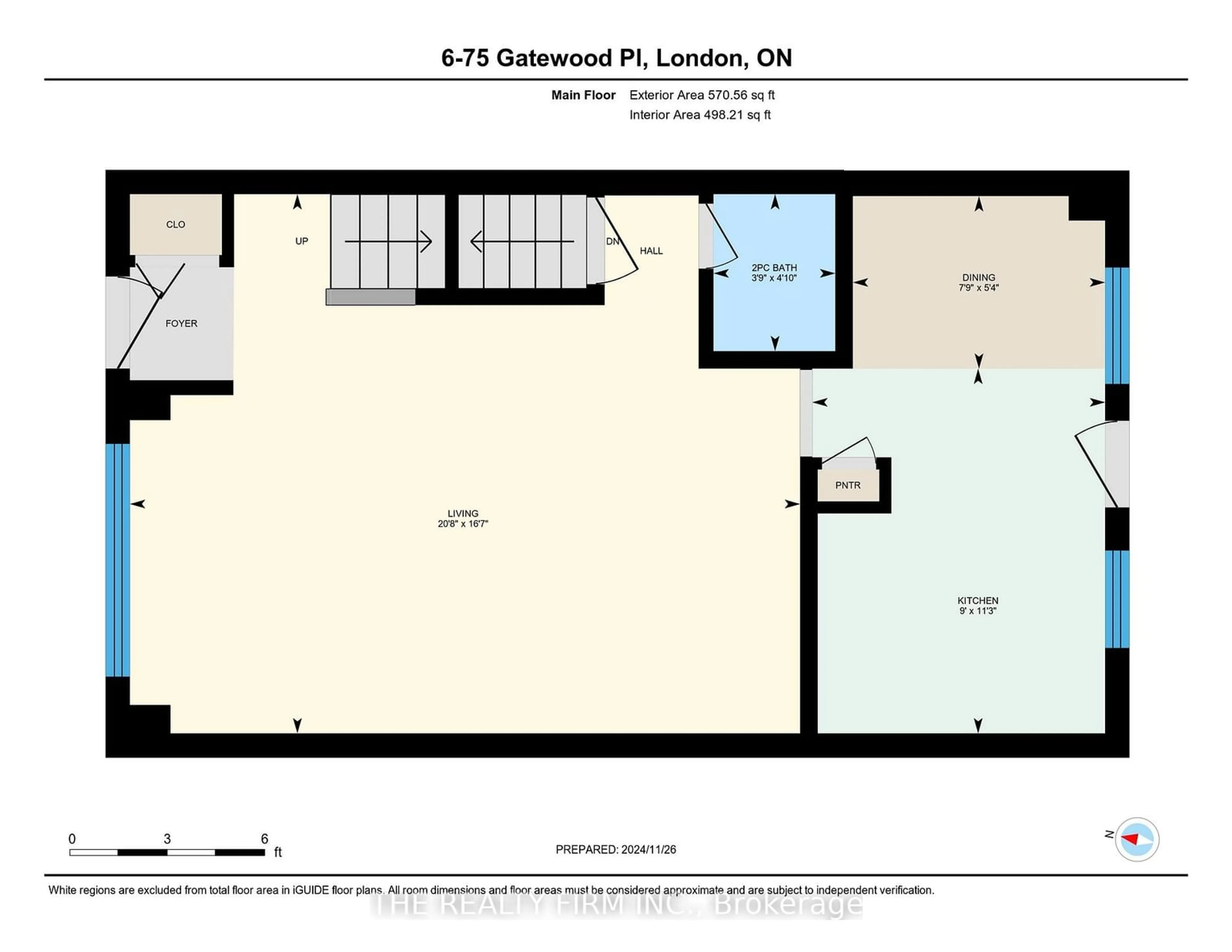 Floor plan for 75 Gatewood Pl #6, London Ontario N5Y 5A4