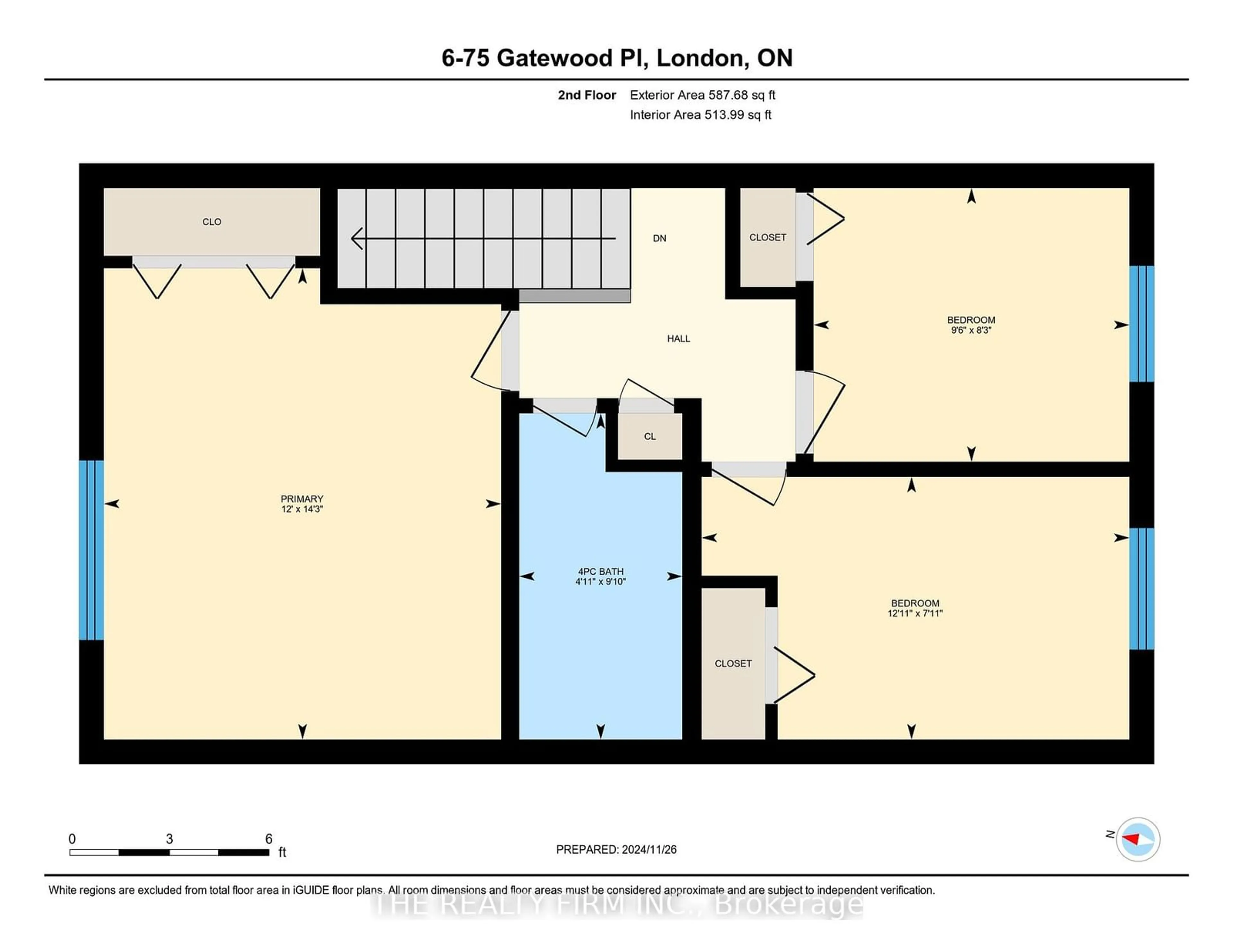 Floor plan for 75 Gatewood Pl #6, London Ontario N5Y 5A4