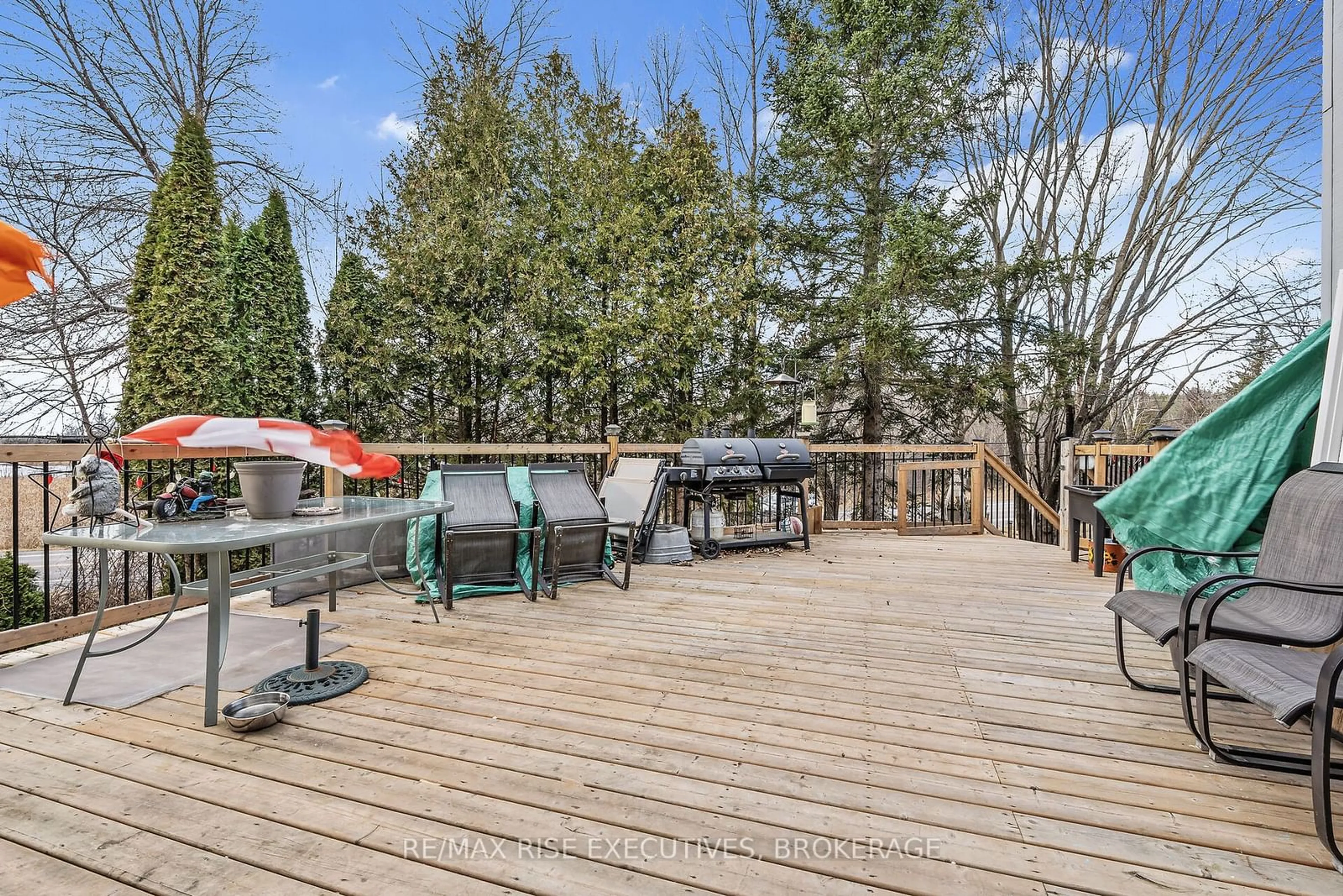 Patio, the fenced backyard for 2800 Highway 15, Rideau Lakes Ontario K0G 1V0