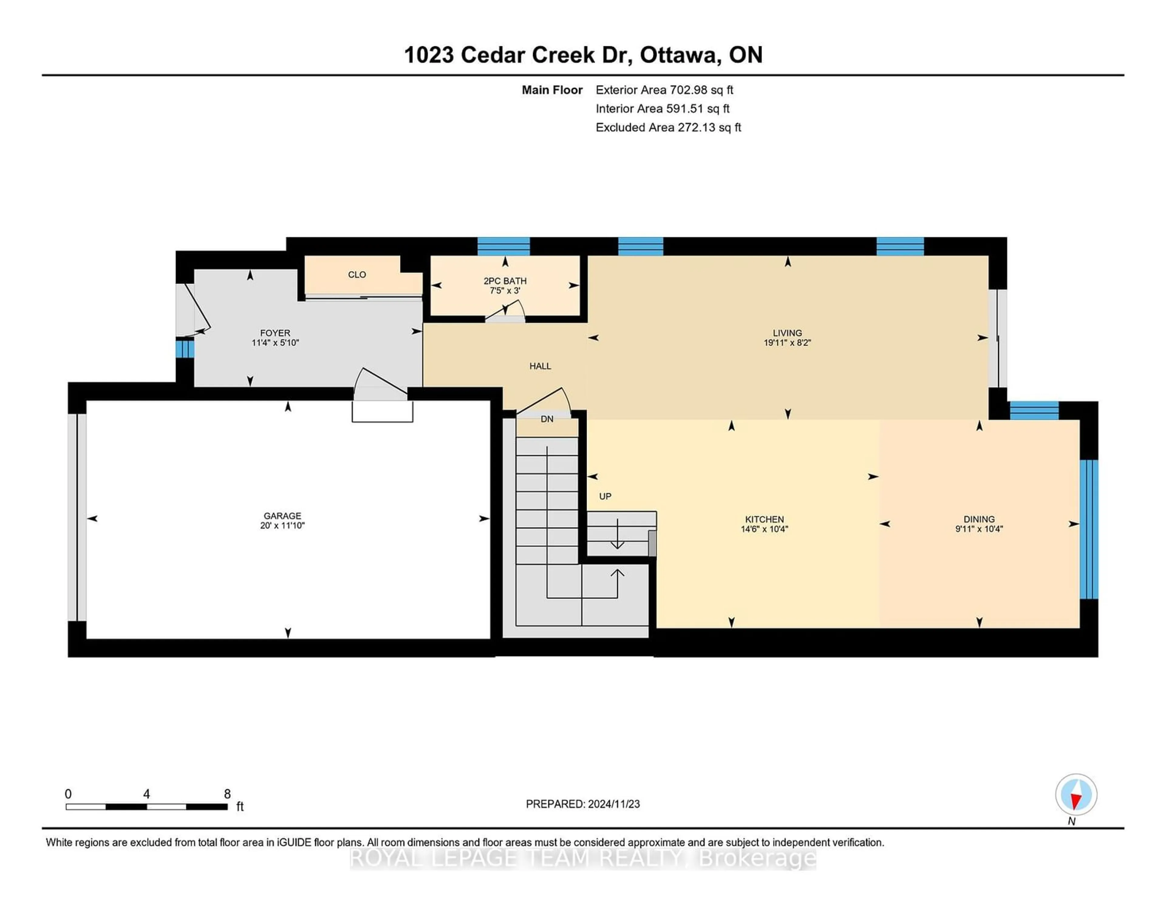 Floor plan for 1023 Cedar Creek Dr, Blossom Park - Airport and Area Ontario K1T 0B3