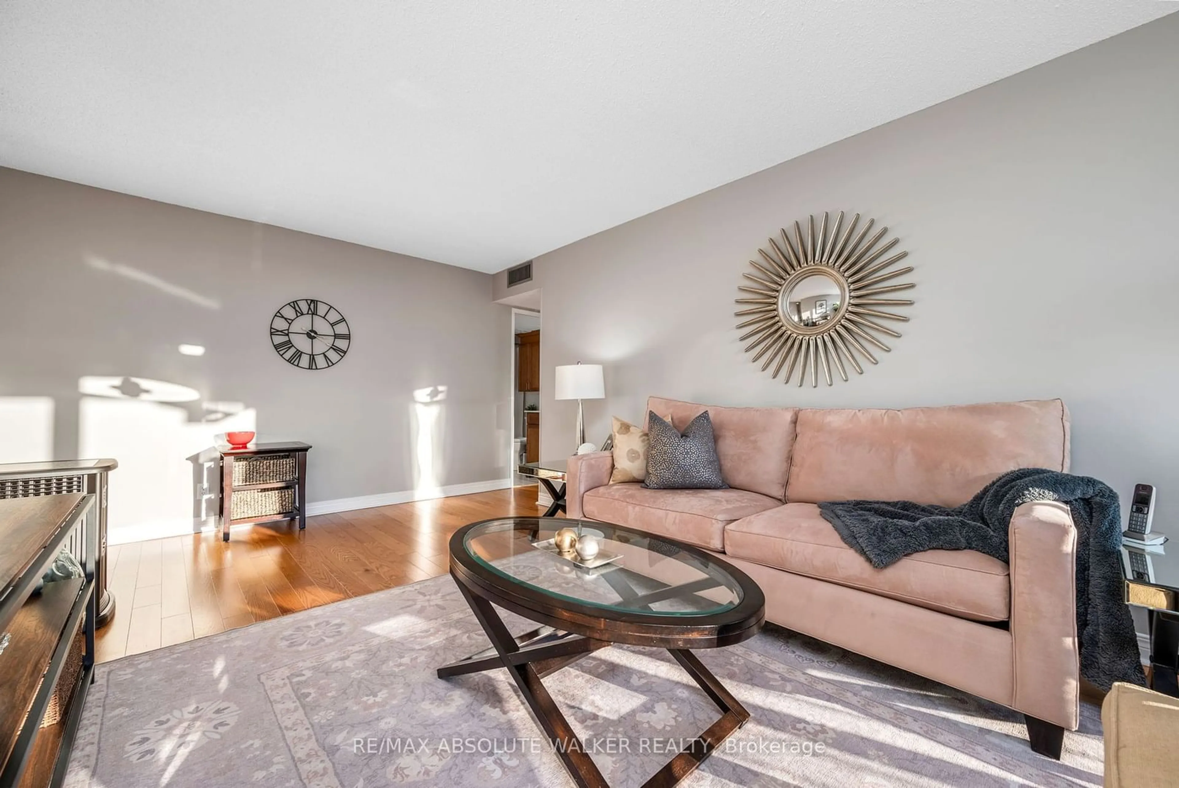 Living room, wood floors for 1195 Richmond Rd #1601, Woodroffe Ontario K2B 8E4