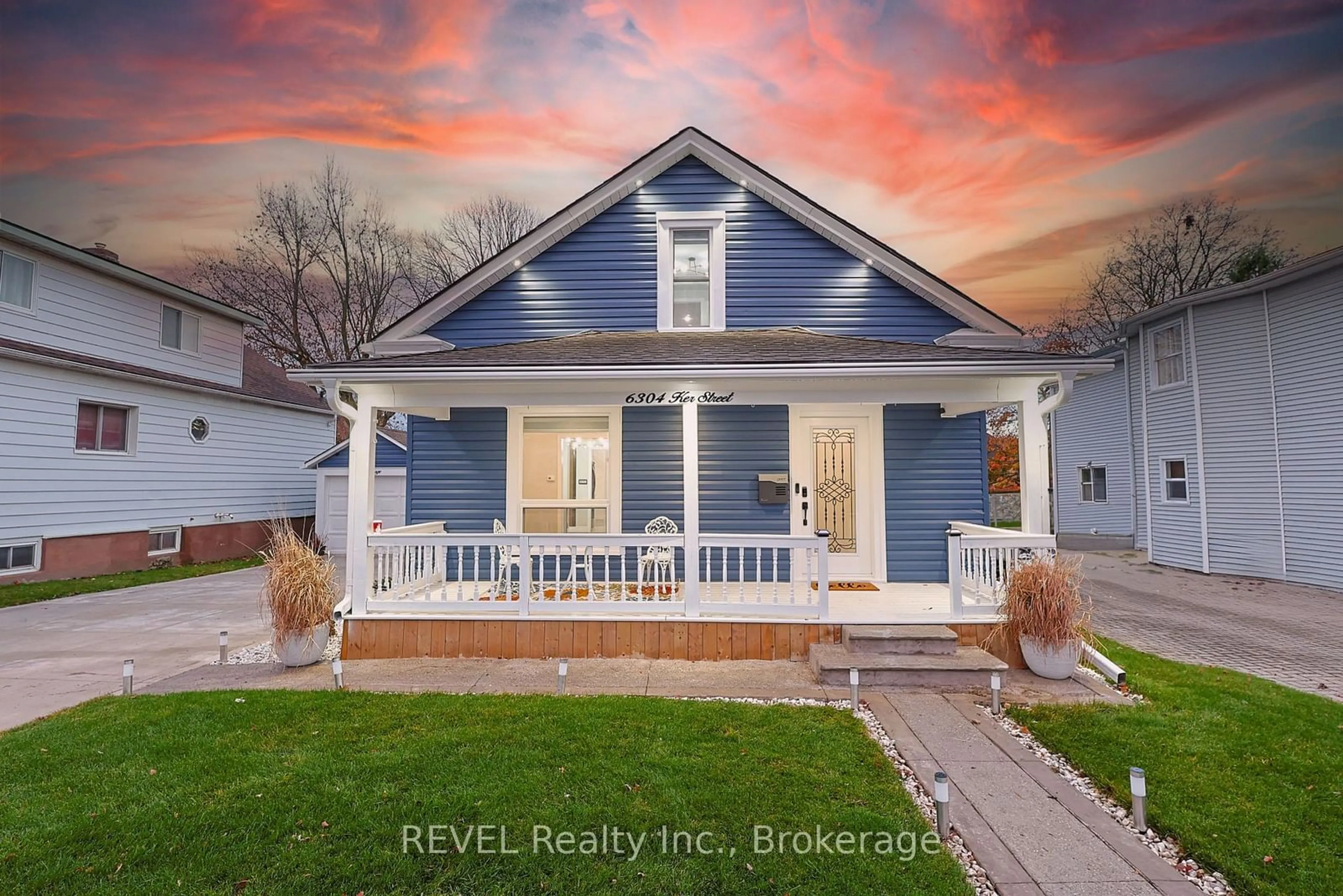 Frontside or backside of a home, the fenced backyard for 6304 KER St, Niagara Falls Ontario L2G 1X8