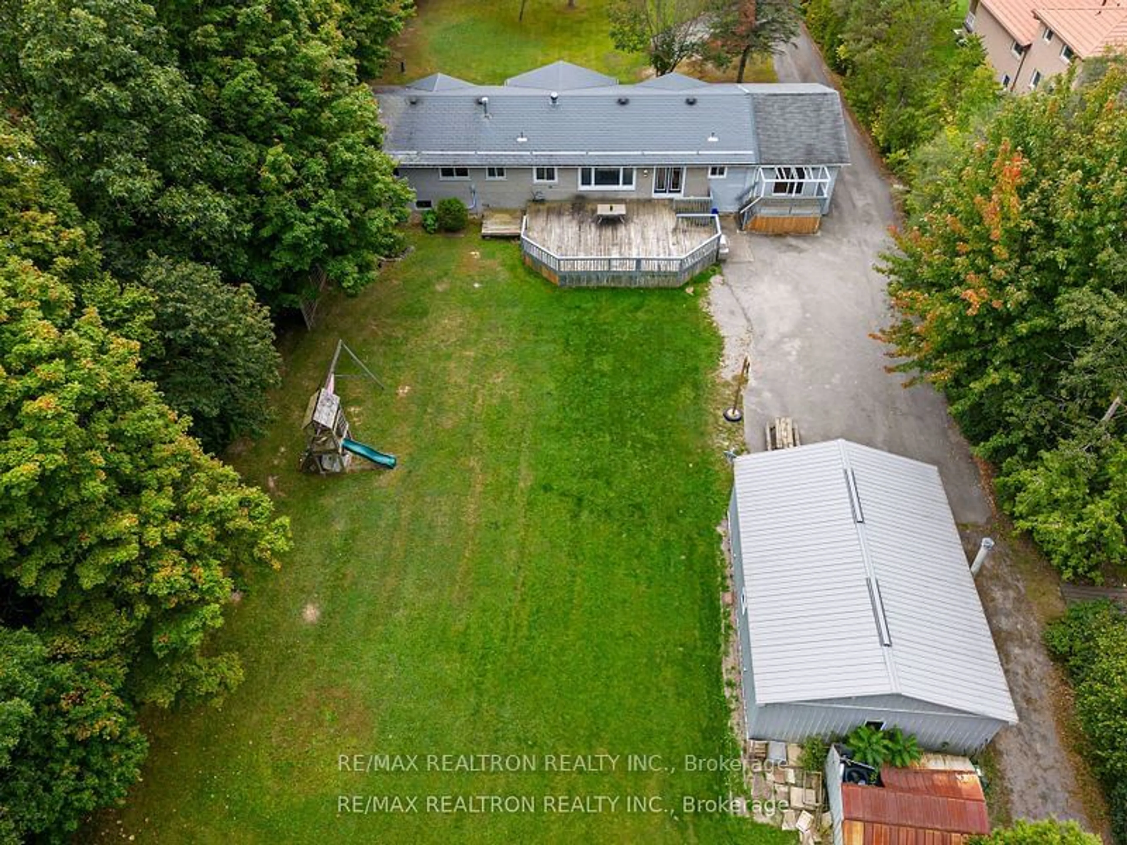 Frontside or backside of a home, the fenced backyard for 58 Unity Side Rd, Haldimand Ontario N3W 1Y2