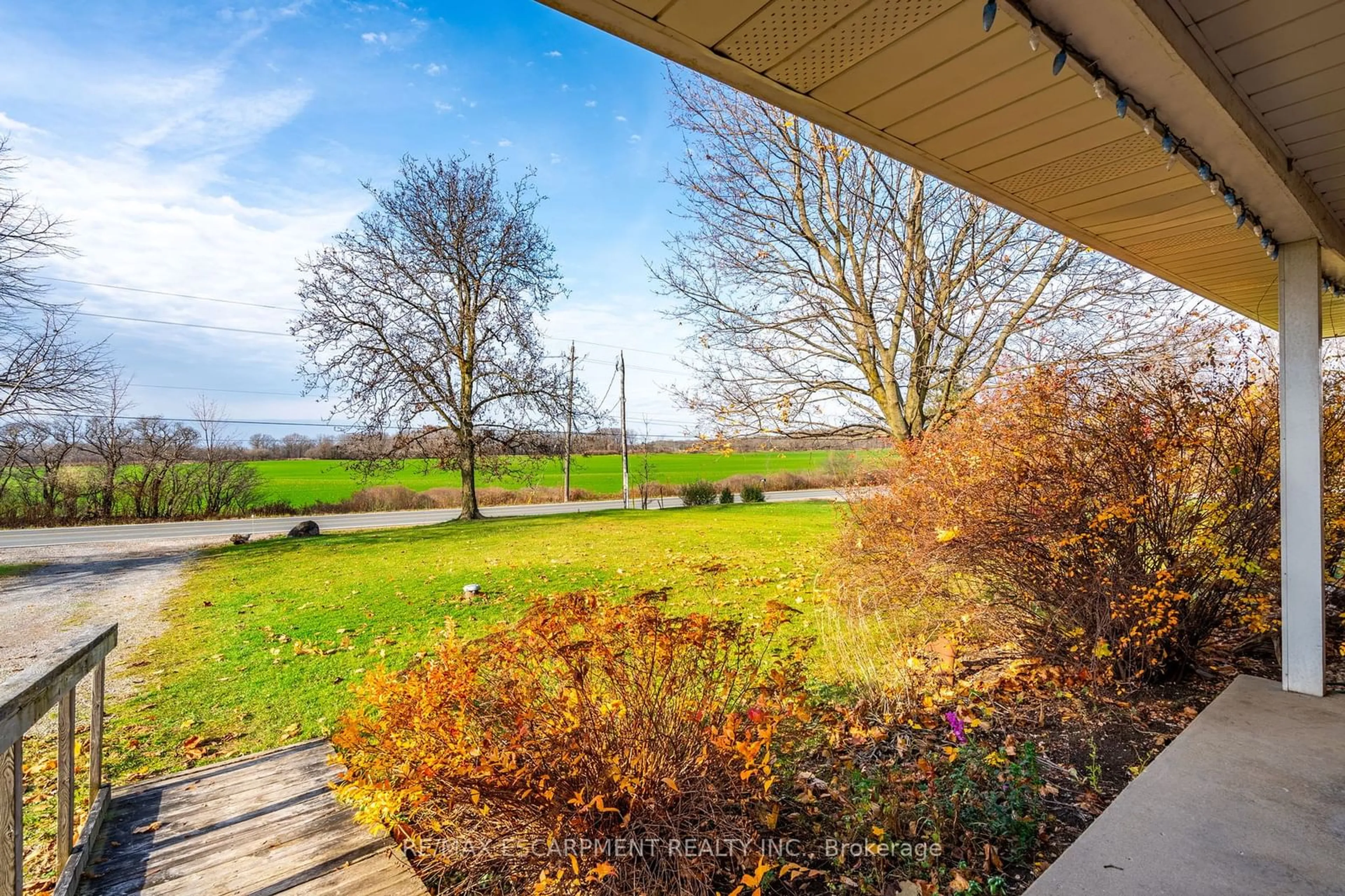 Patio, the fenced backyard for 2611 Trinity Church Rd, Hamilton Ontario L0R 1C0