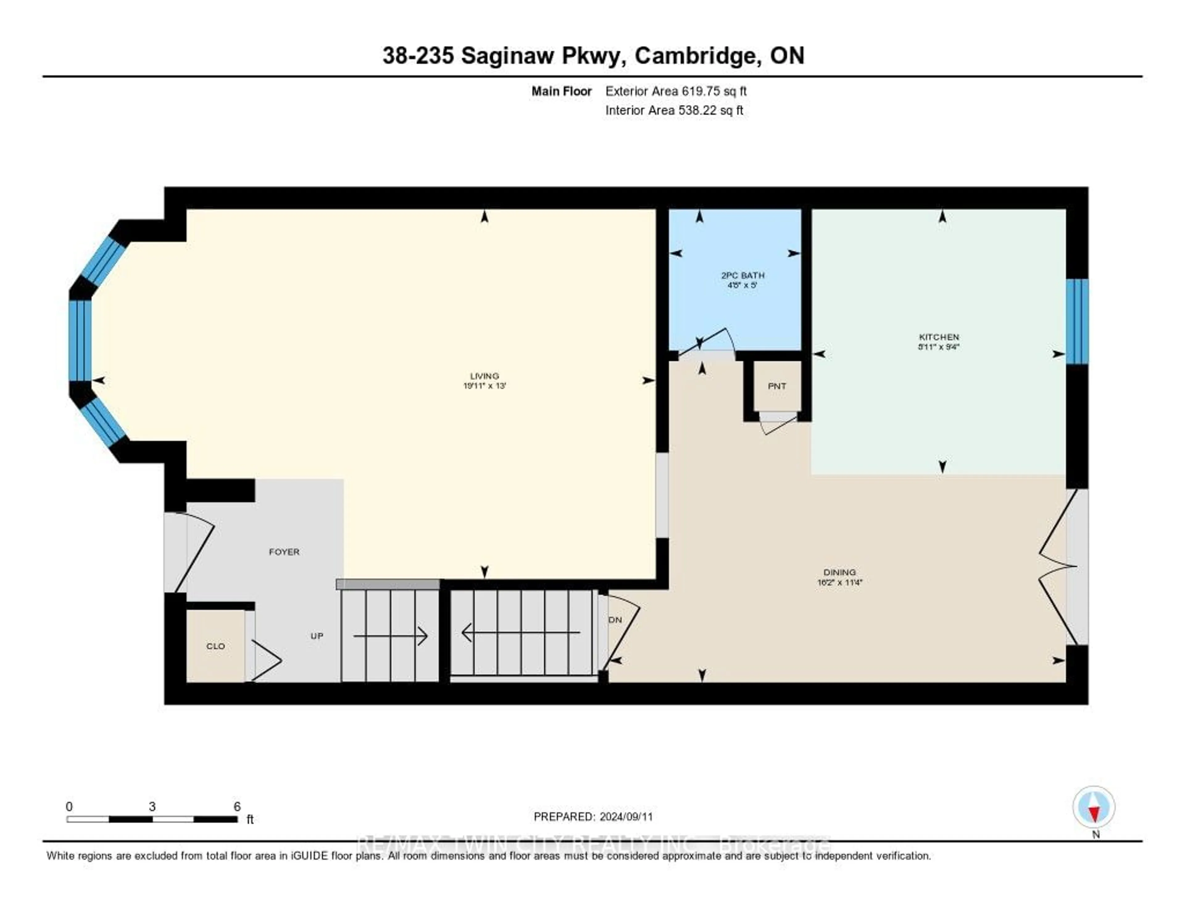 Floor plan for 235 Saginaw Pkwy #38, Cambridge Ontario N1T 1X4