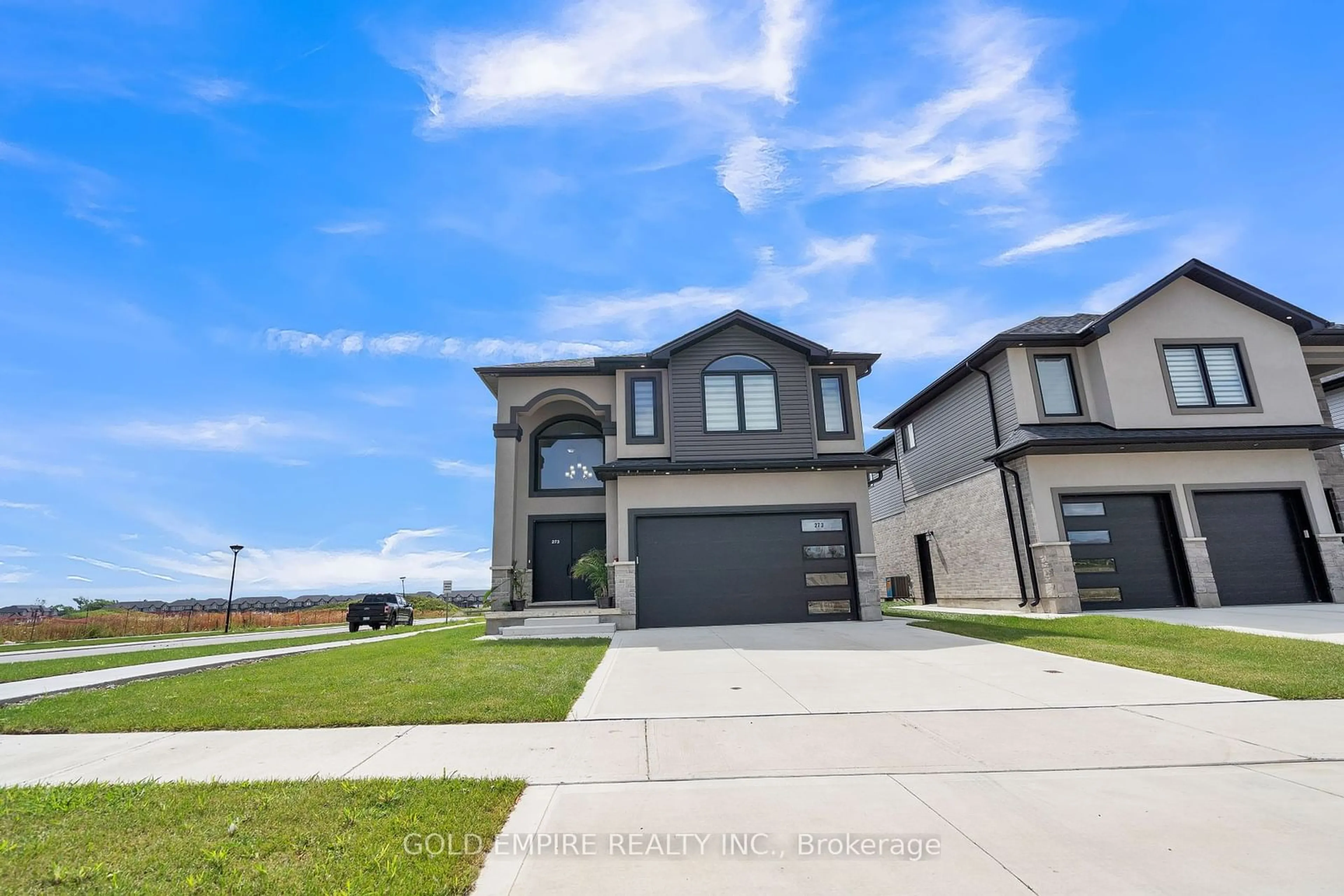 Frontside or backside of a home, the street view for 273 Roy Mcdonald Dr, London Ontario N6L 0J1