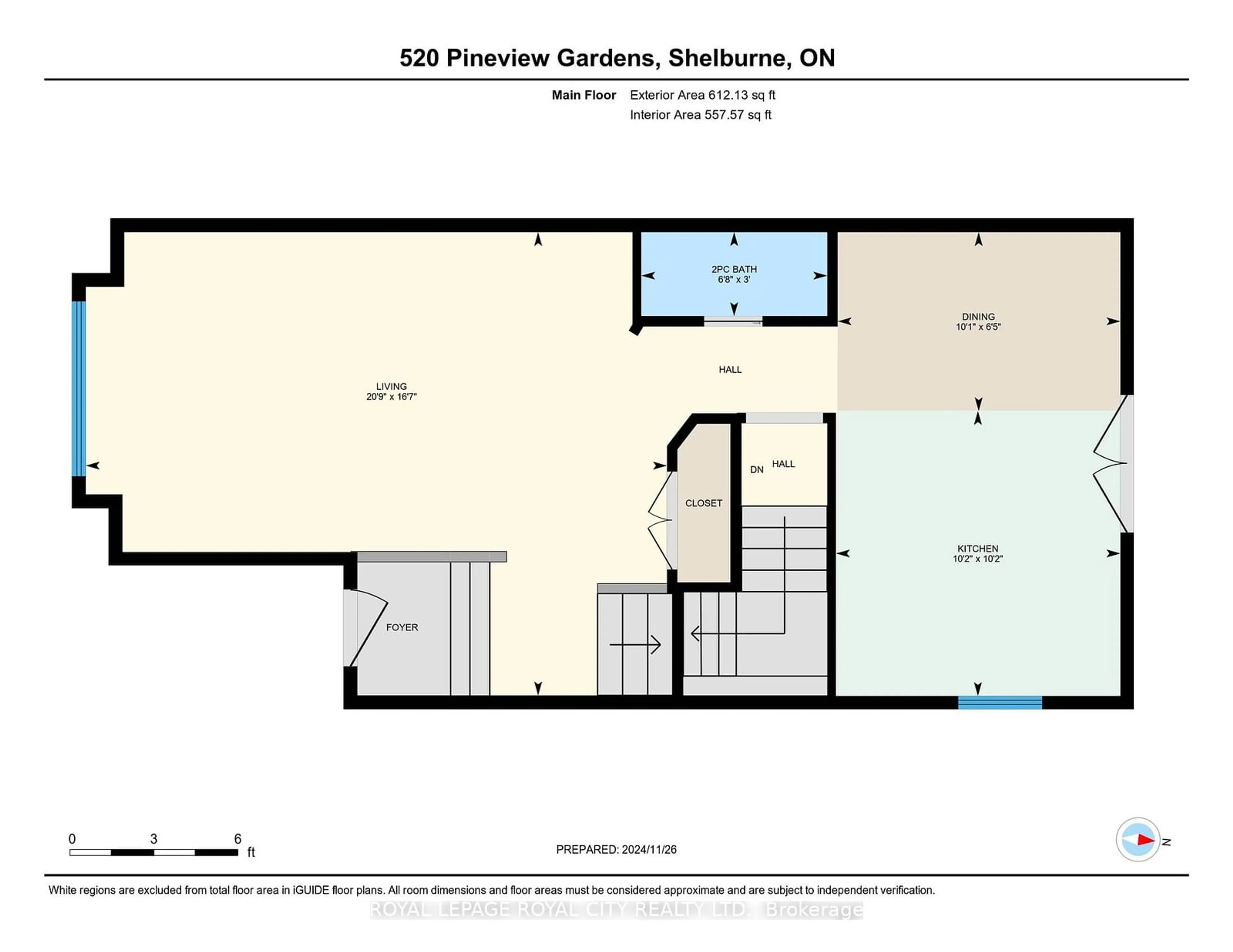 Floor plan for 520 Pineview Gdns, Shelburne Ontario L0N 1S2