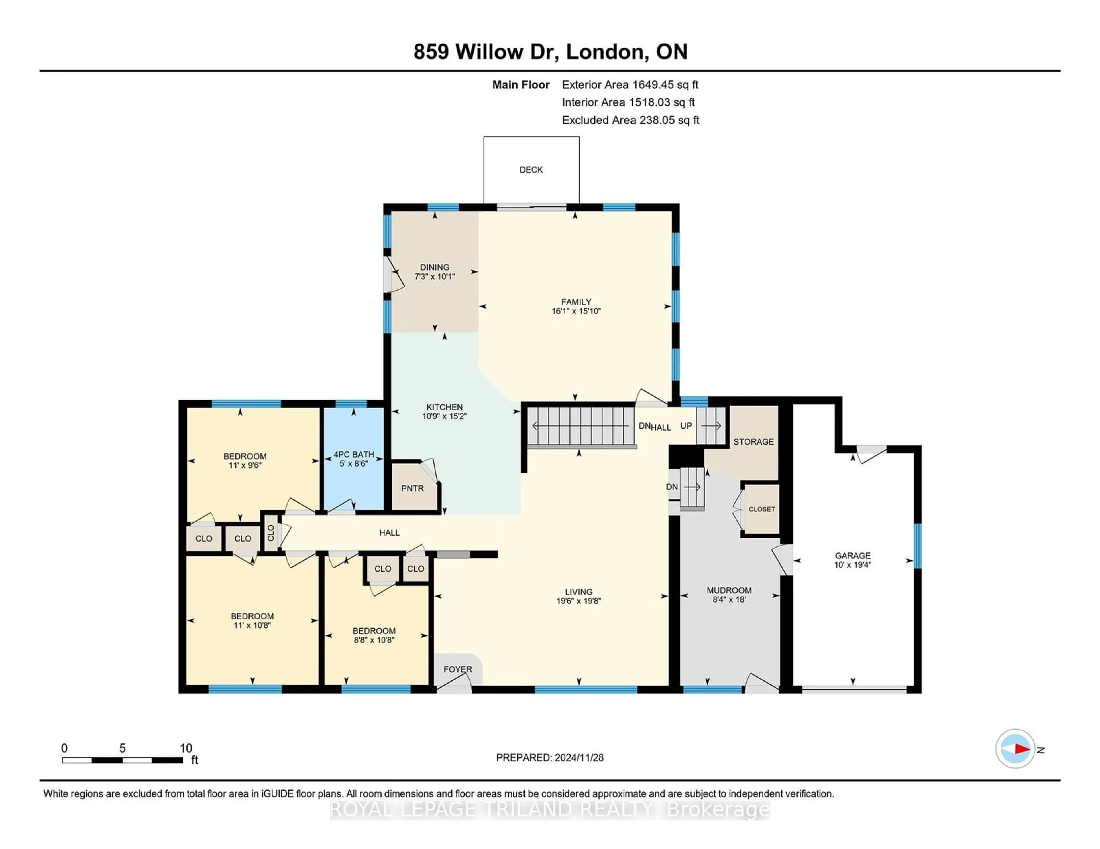 Floor plan for 859 Willow Dr, London Ontario N6E 1P2