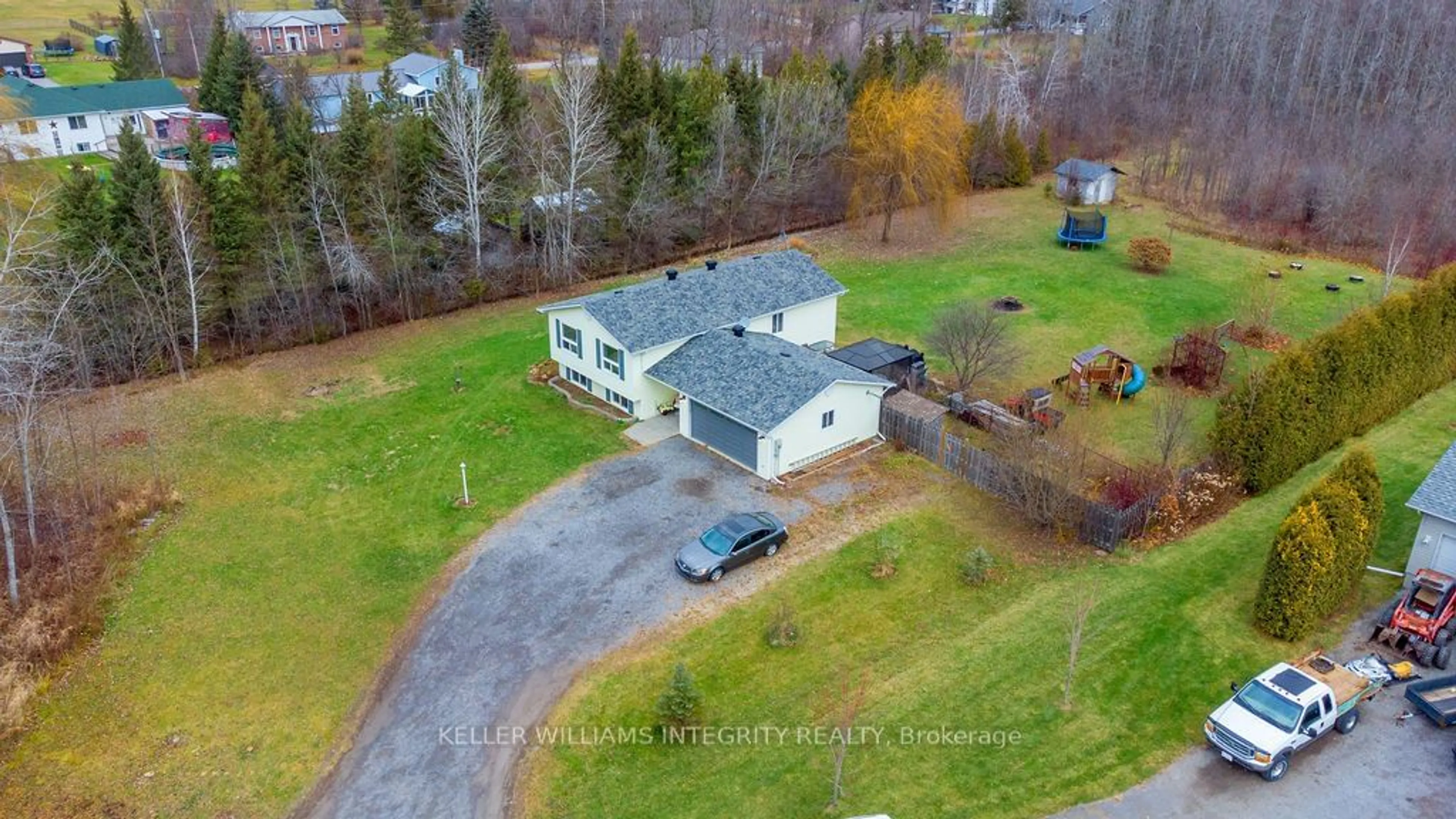 A pic from exterior of the house or condo, the fenced backyard for 2532 Cemetery Side Rd, Beckwith Ontario K7C 3P2